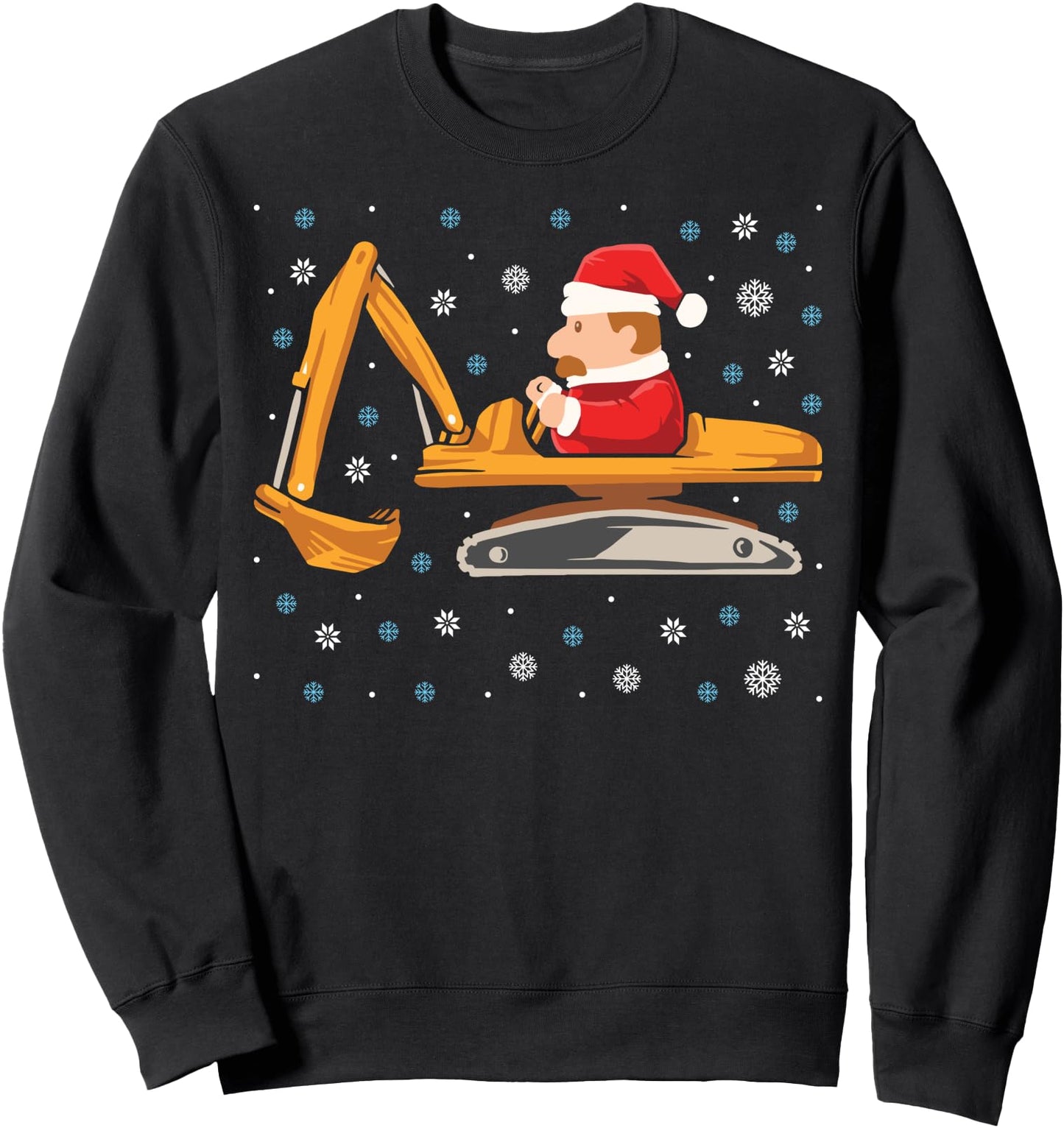 Digging Christmas Santa Claus Construction Bulldozer Tractor Sweatshirt