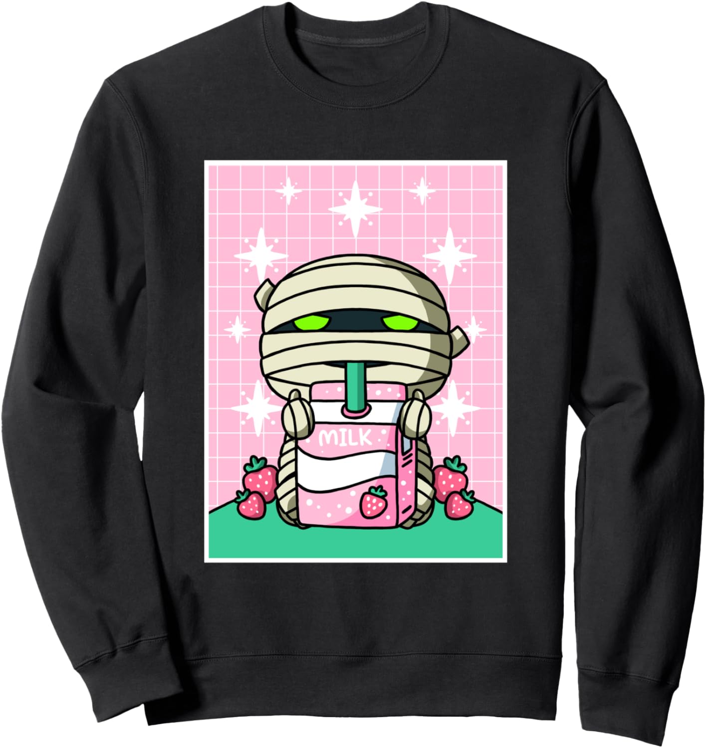 Mummy Halloween Strawberry Milk Carton Kawaii Anime Sweatshirt