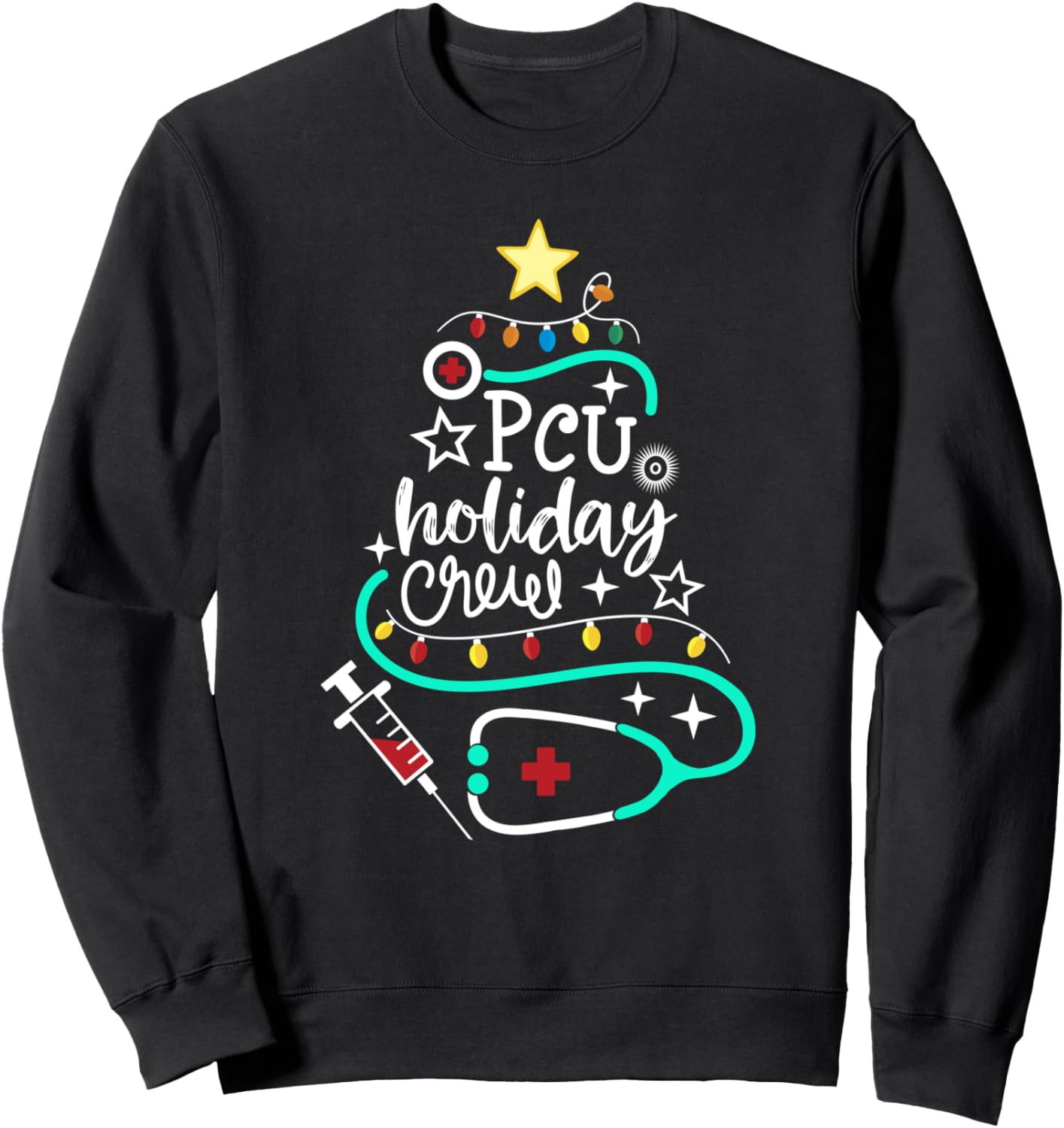 PCU Holiday Crew Christmas Progressive Care Unit Nurse Tech Sweatshirt