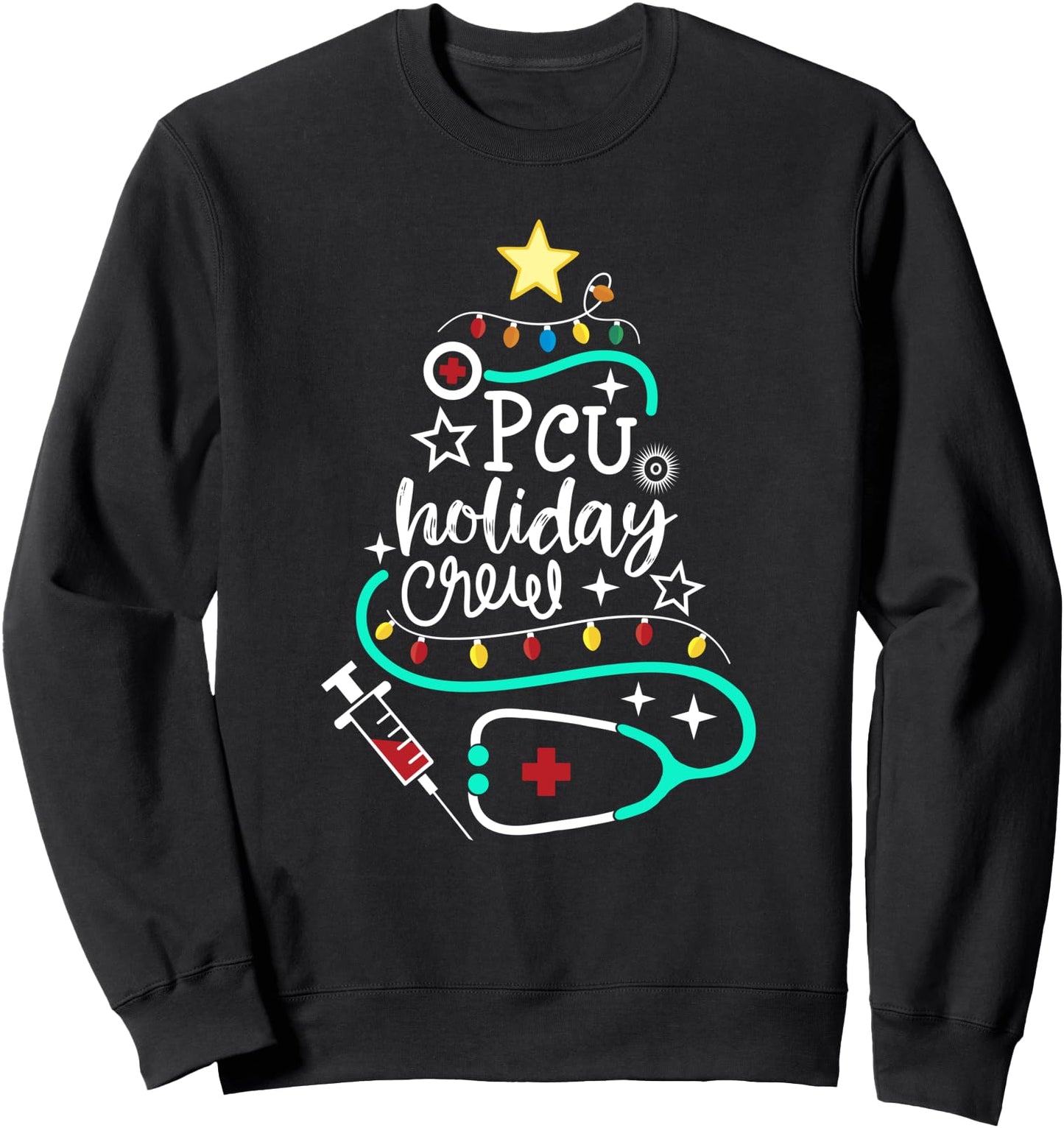 PCU Holiday Crew Christmas Progressive Care Unit Nurse Tech Sweatshirt