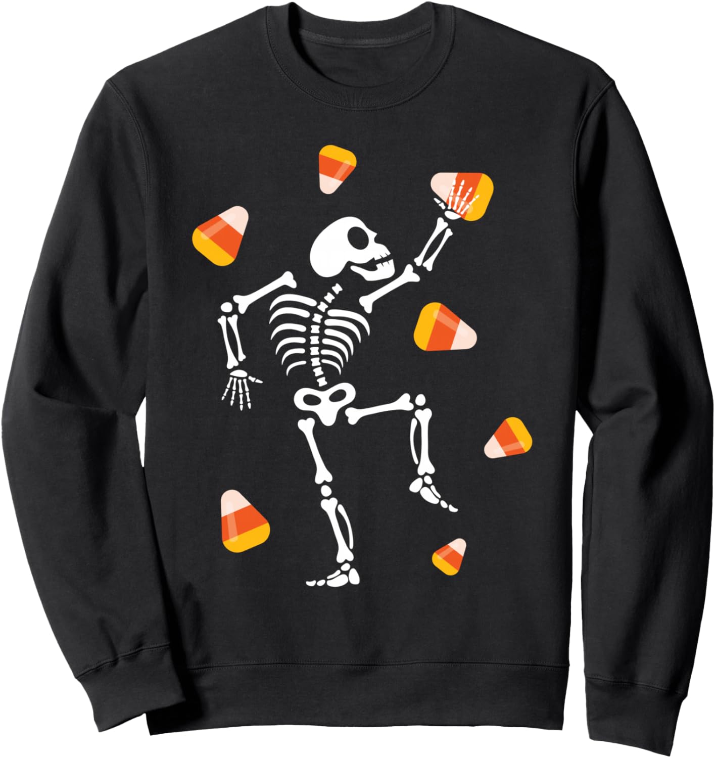 Funny Candy Corn Skeleton Costume Men Women Kids Halloween Sweatshirt
