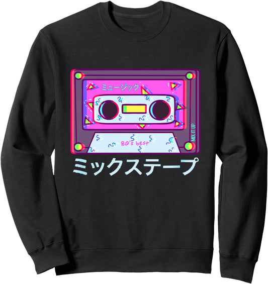 80s Aesthetic Vaporwave Mixtape Japanese Art Gift Sweatshirt