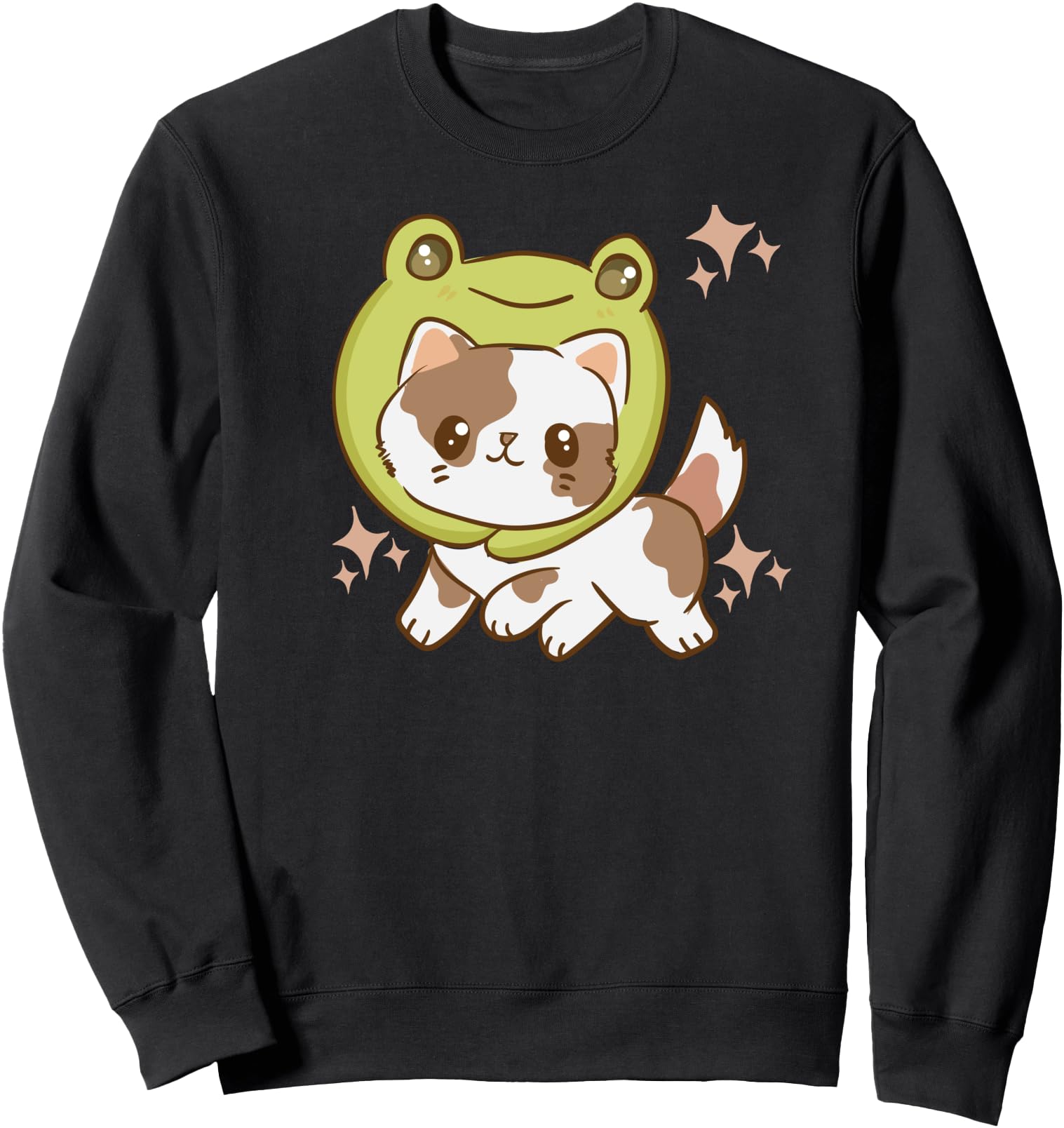 Cute Kawaii Anime Cat With Frog Costume Aesthetic Japanese Sweatshirt