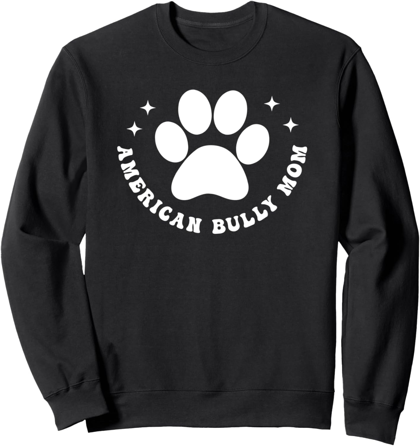 American Bully Mom Retro Groovy Dog Mom Fur Mama Sweatshirt