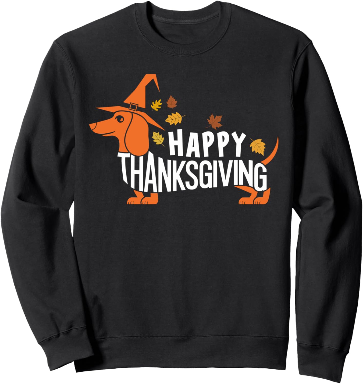Autumn Pumpkin Fall Dachshund Thanksgiving Womens Mens Kids Sweatshirt