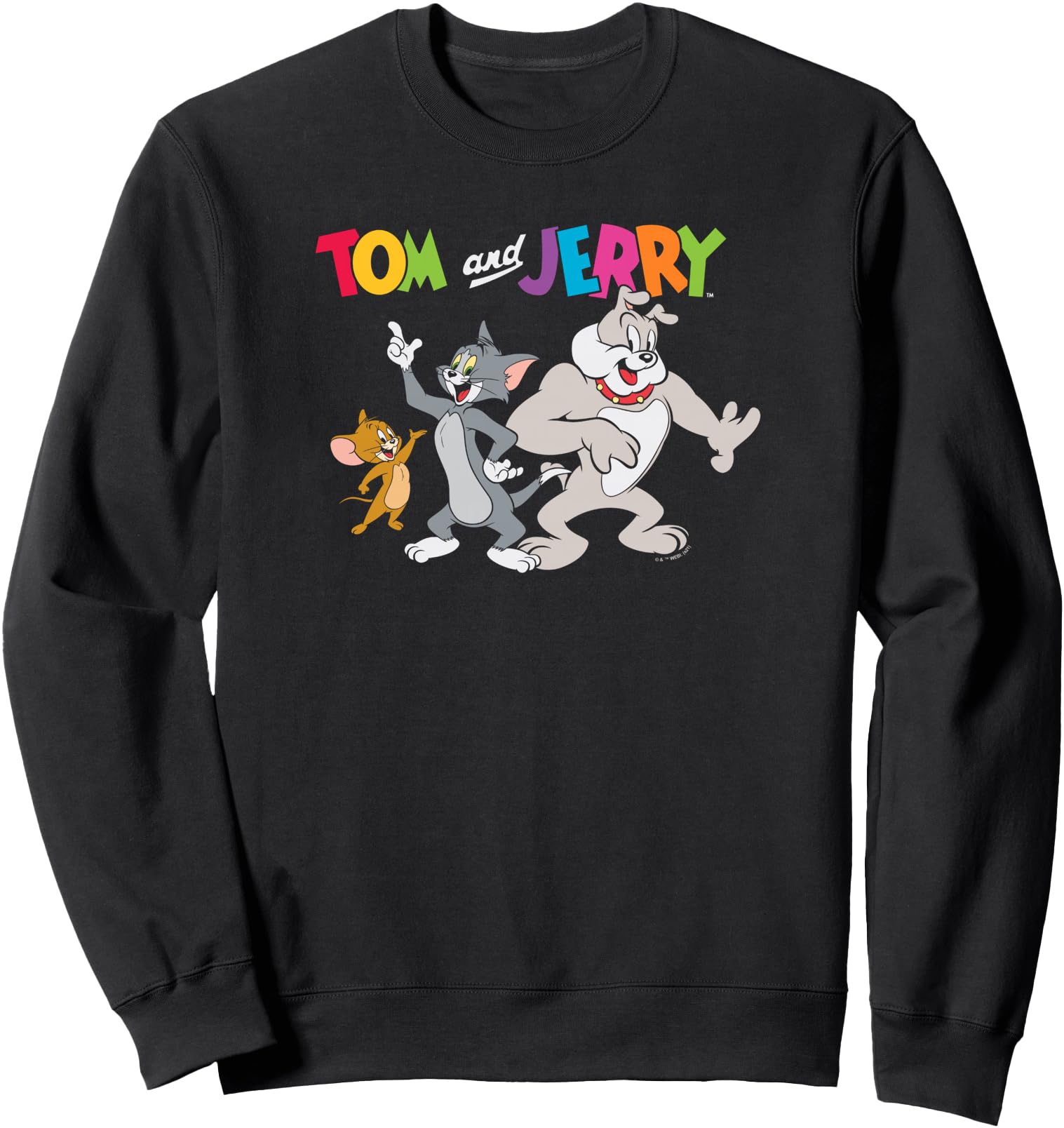Tom and Jerry Group Shot Rainbow Text Sweatshirt