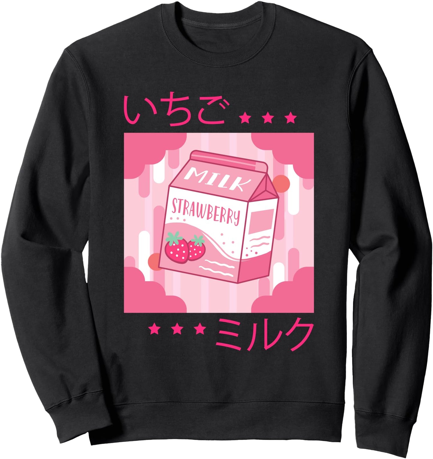 Strawberry Milk Tshirt Japanese Otaku Anime Kawaii Pink Sweatshirt