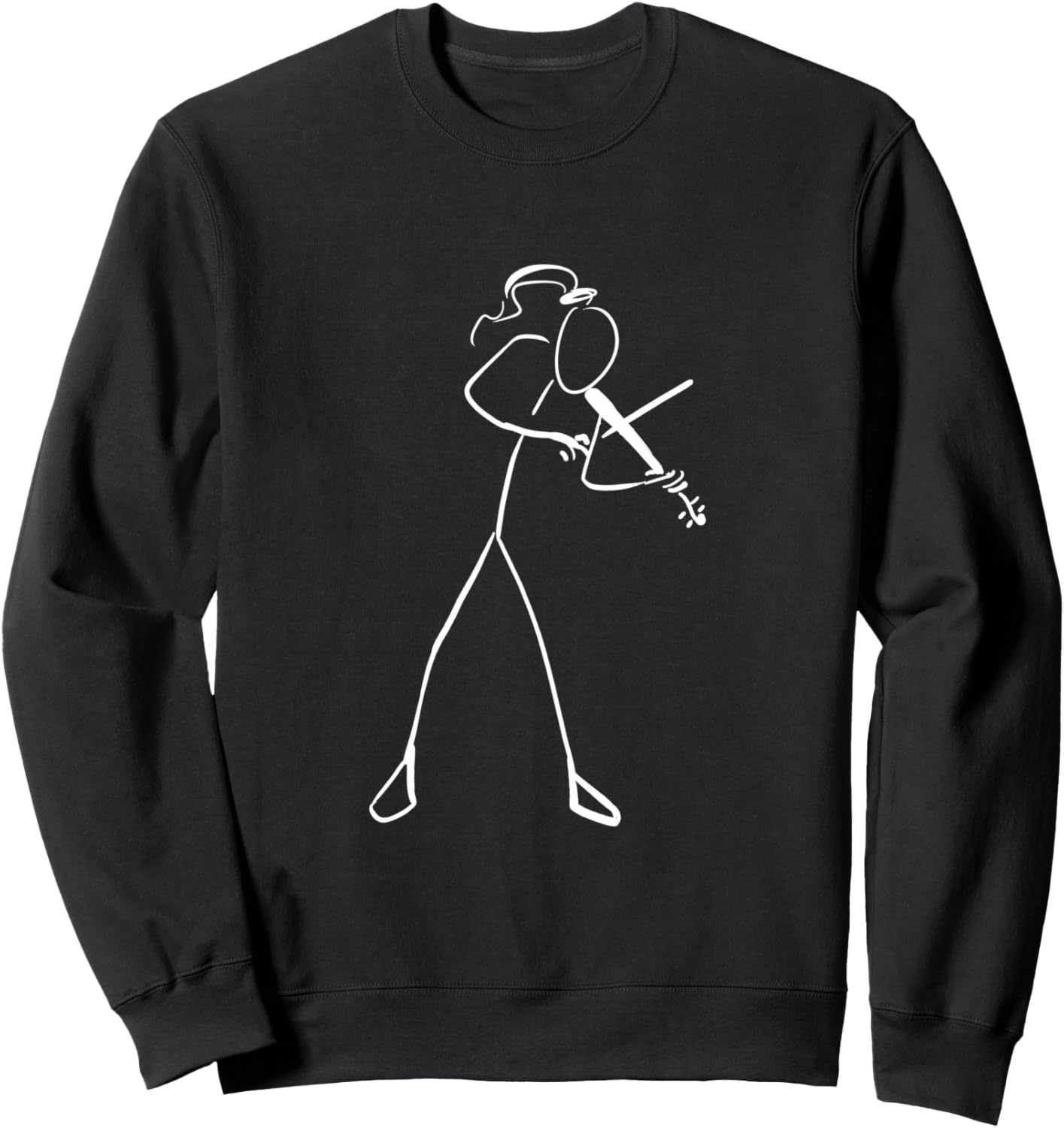 Musician Violin Woman Player Minimalist Girl Violin Music Sweatshirt