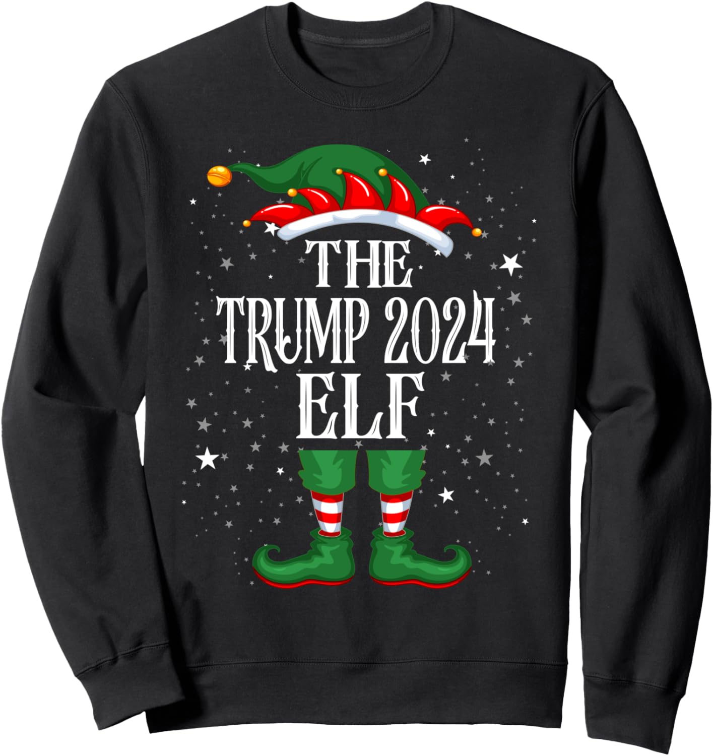 Christmas Elf Matching Family Group Funny The Trump 2024 Elf Sweatshirt