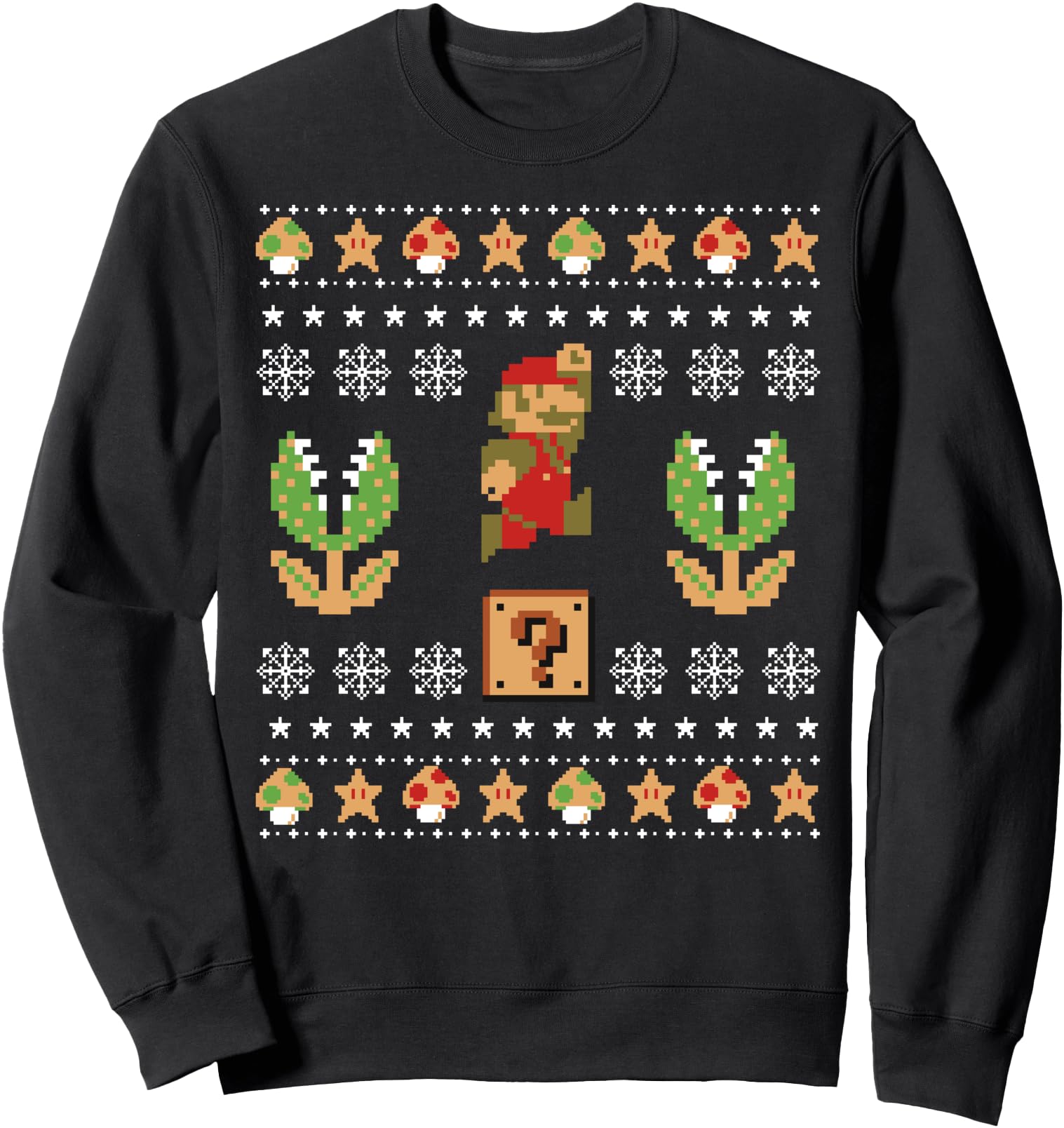 Nintendo Super Mario Piranha Ugly Christmas Sweatshirt Sweatshirt