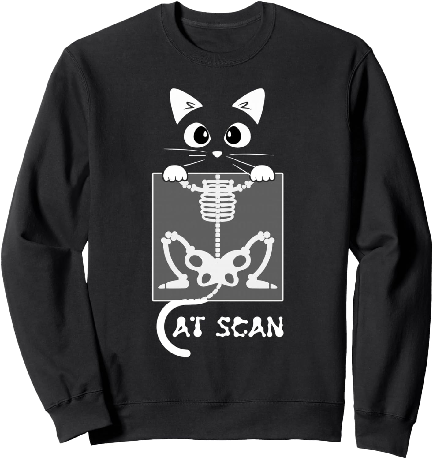 Skeleton Cat Scan Ct Scaning Funny X Ray Pun Meme Rad Tech Sweatshirt