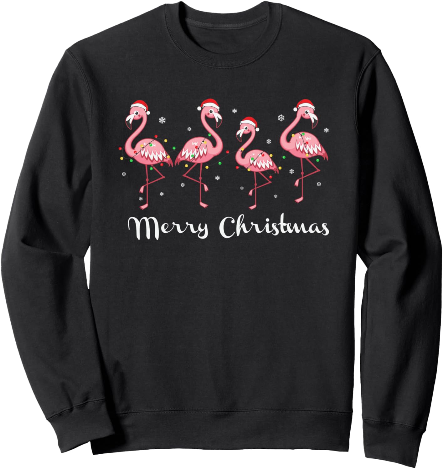 Christmas funny flamingo pink christmas tree xmas apparel Sweatshirt