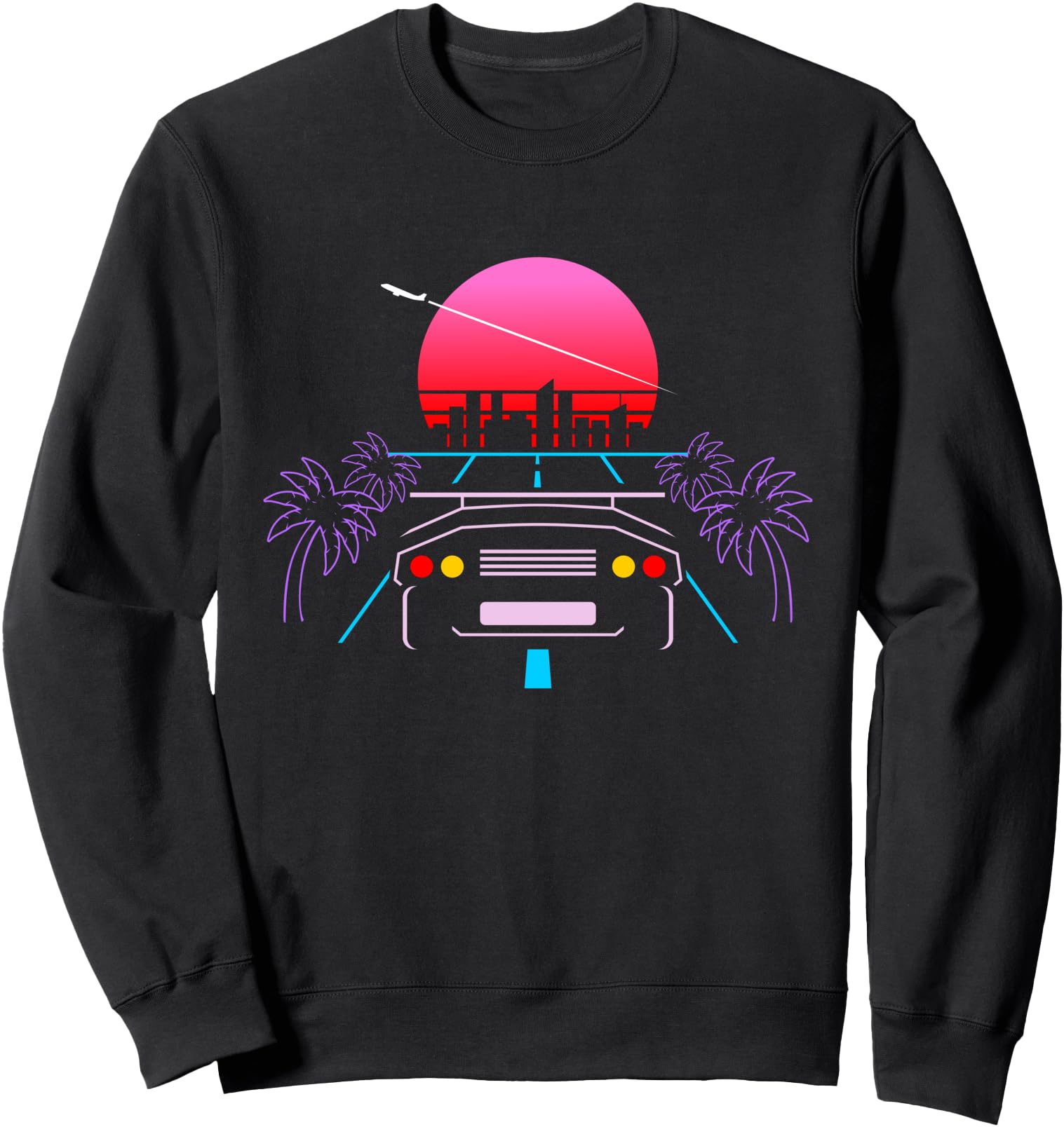 Car Sunset Vaporwave Japanese Aesthetic Funny Graphic Sweatshirt