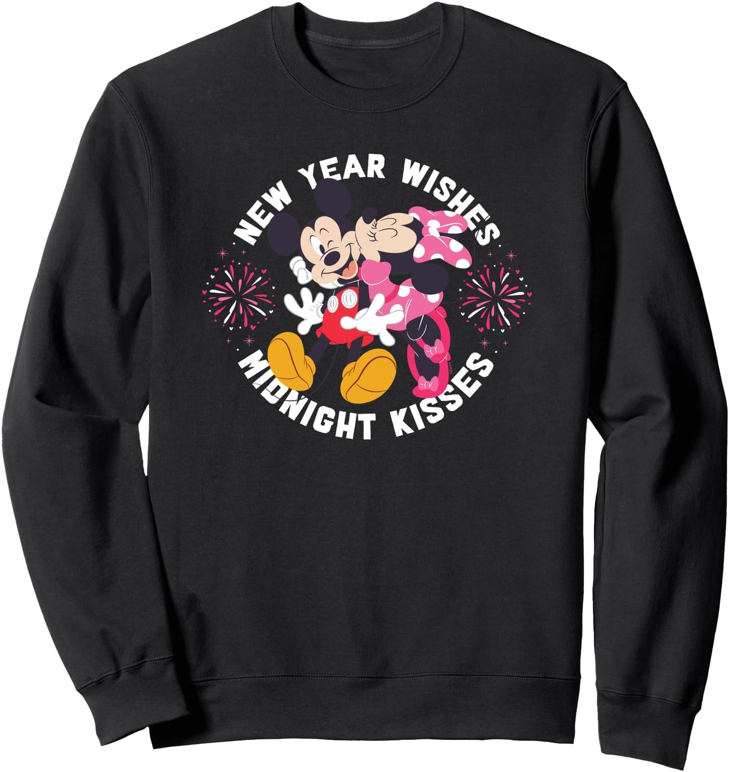 Disney Mickey & Minnie Mouse New Year Wishes Midnight Kisses Sweatshirt