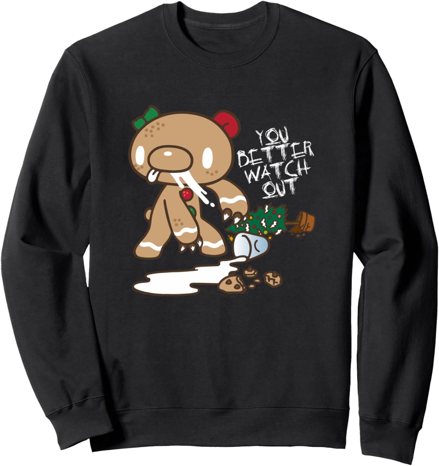 Gloomy Bear Naughty Grizzly Christmas You Better Watch Out Sweatshirt