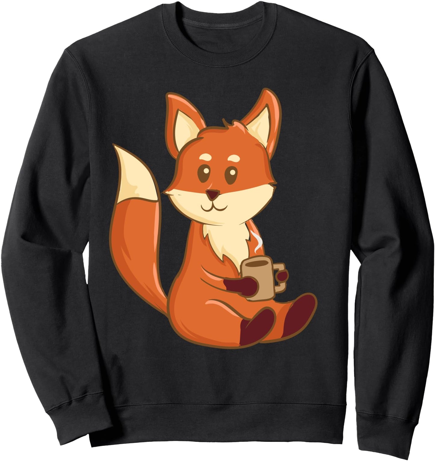 Cute Kawaii Anime - Fox Drinking Coffee - Aesthetic Japanese Sweatshirt