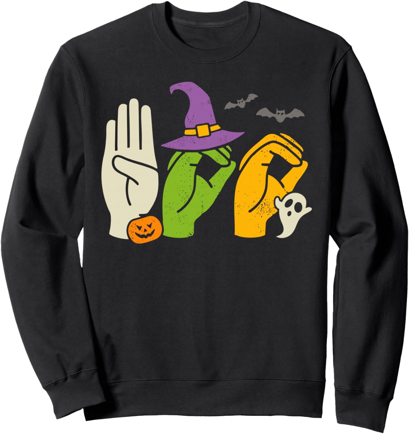 Halloween SPED Teacher Boo In ASL Boo Hands Sign Language Sweatshirt