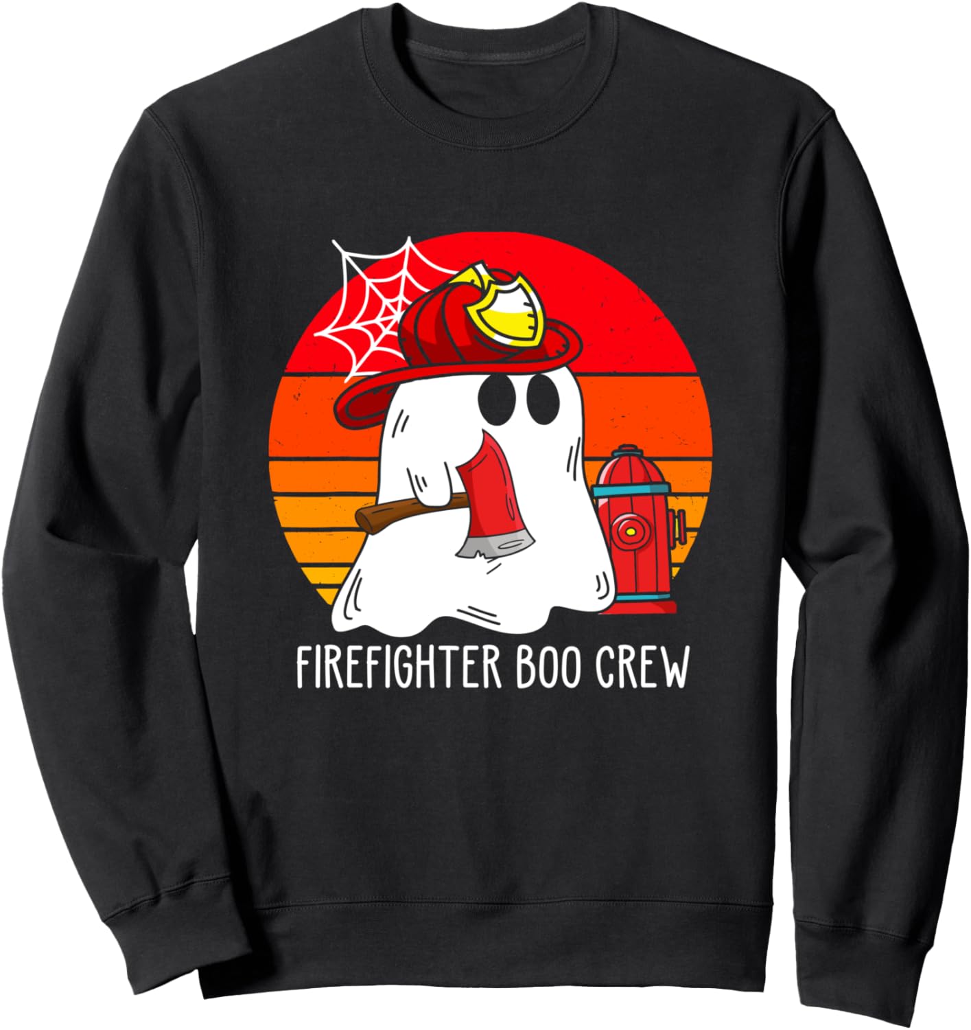 Firefighter Ghost Boo Crew Sweatshirt