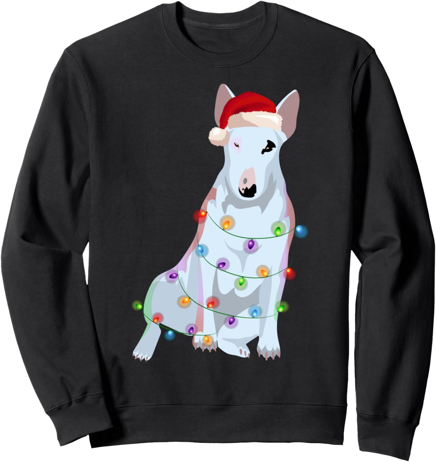 Bull Terrier Christmas Lights Xmas Dog Lover Sweatshirt