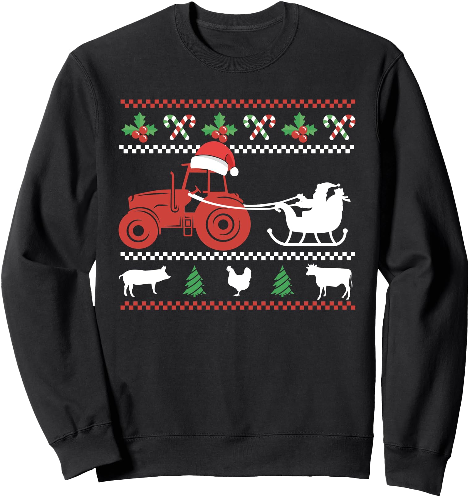 Farmer tractor ugly christmas sweater agriculture Ranch Sweatshirt