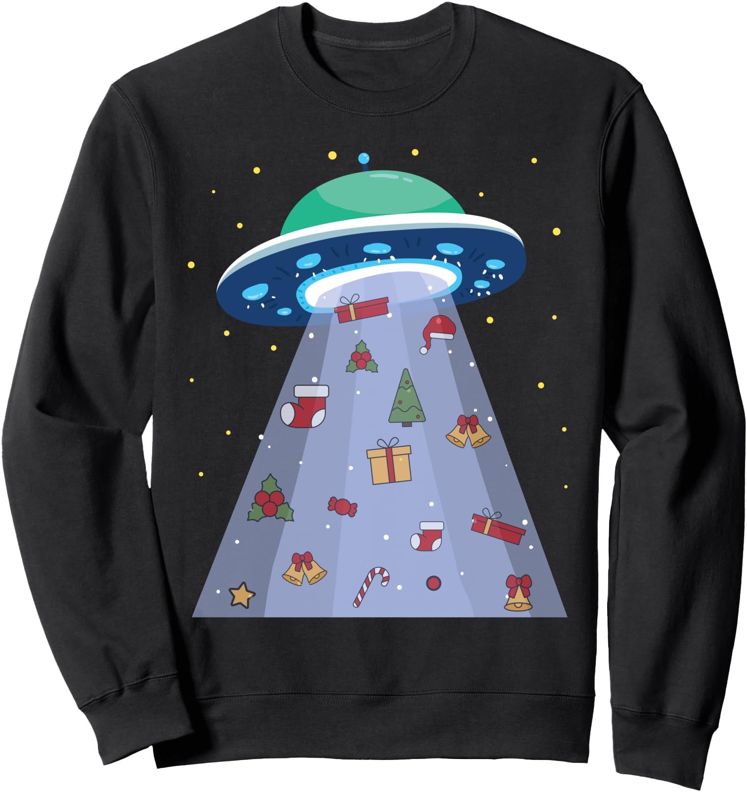 Funny Christmas Items Flying Alien Abduction Matching PJ Top Sweatshirt