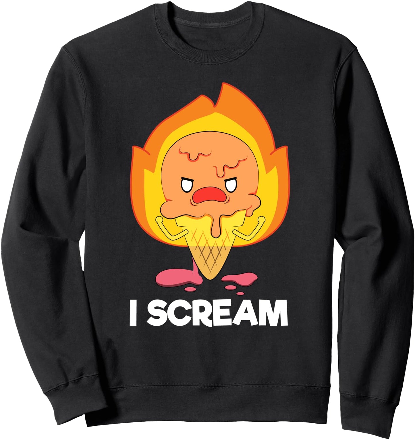 I Scream Ice Cream On Fire Japanese Anime Sweatshirt