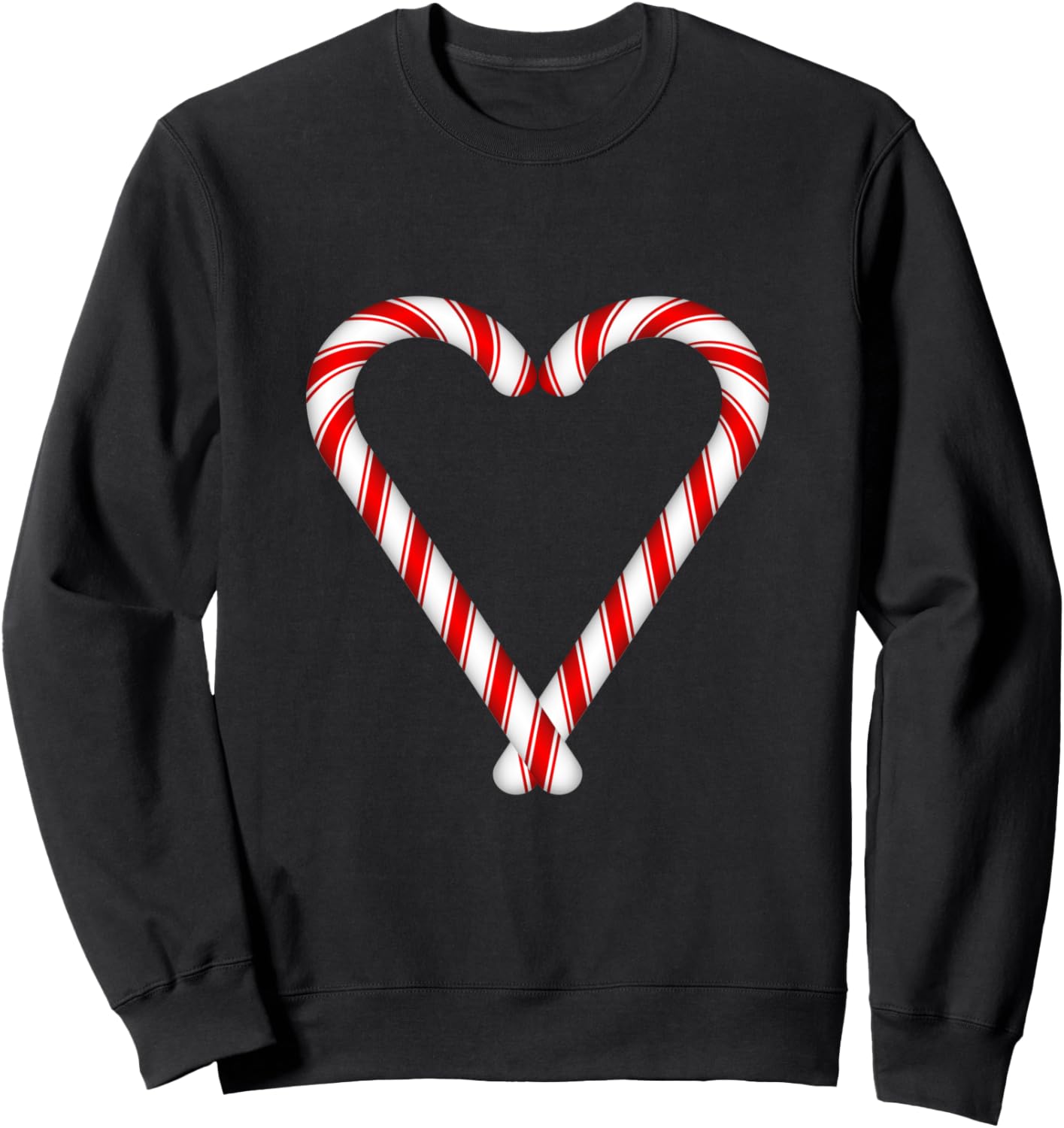 Christmas Candy Cane Heart Boys Girls Men Women Mom Dad Sweatshirt