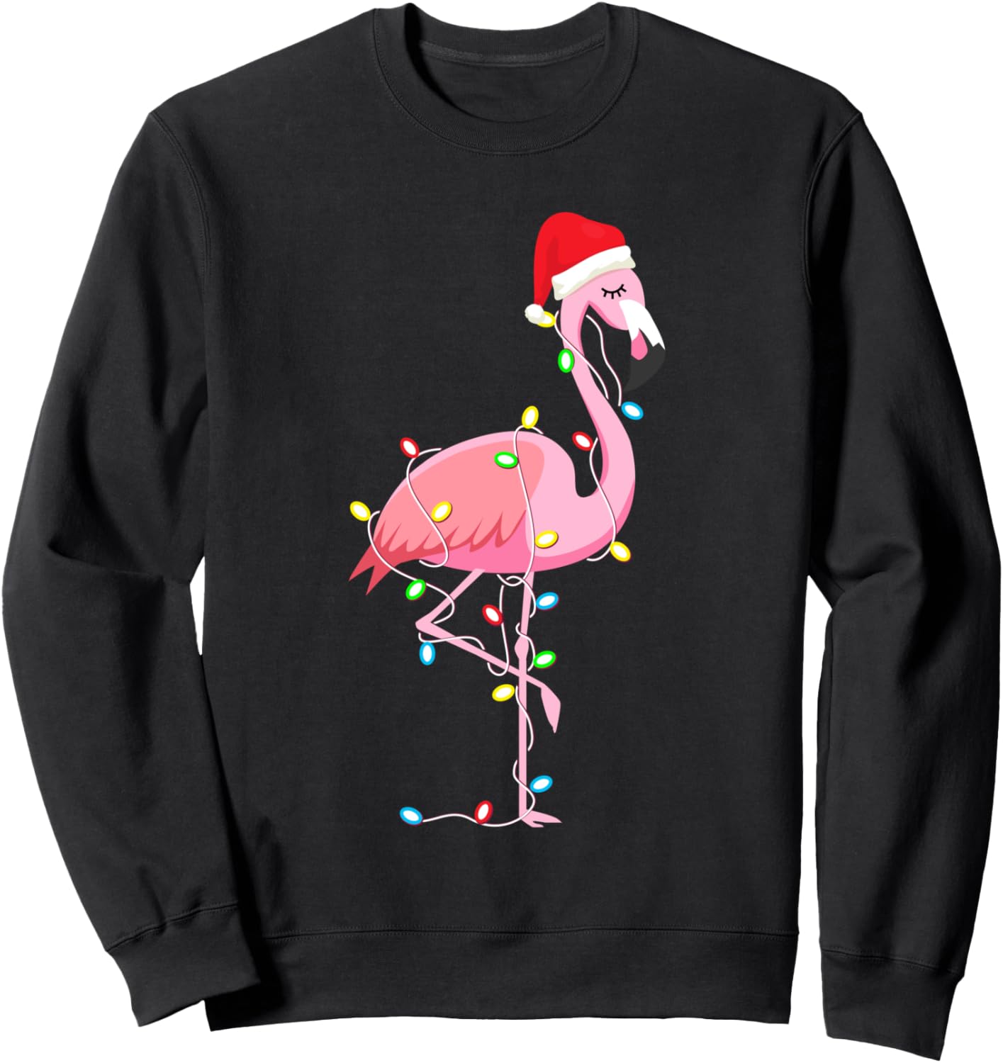 Christmas Lights Flamingo Lover Funny Xmas Gift Sweatshirt