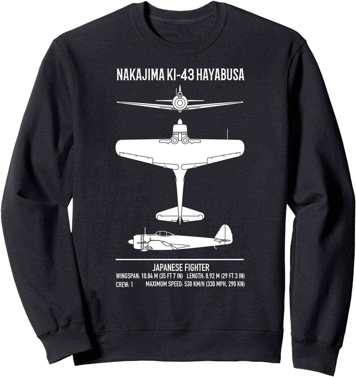 Nakajima Ki-43 Hayabusa Japanese Fighter Plane Sweatshirt