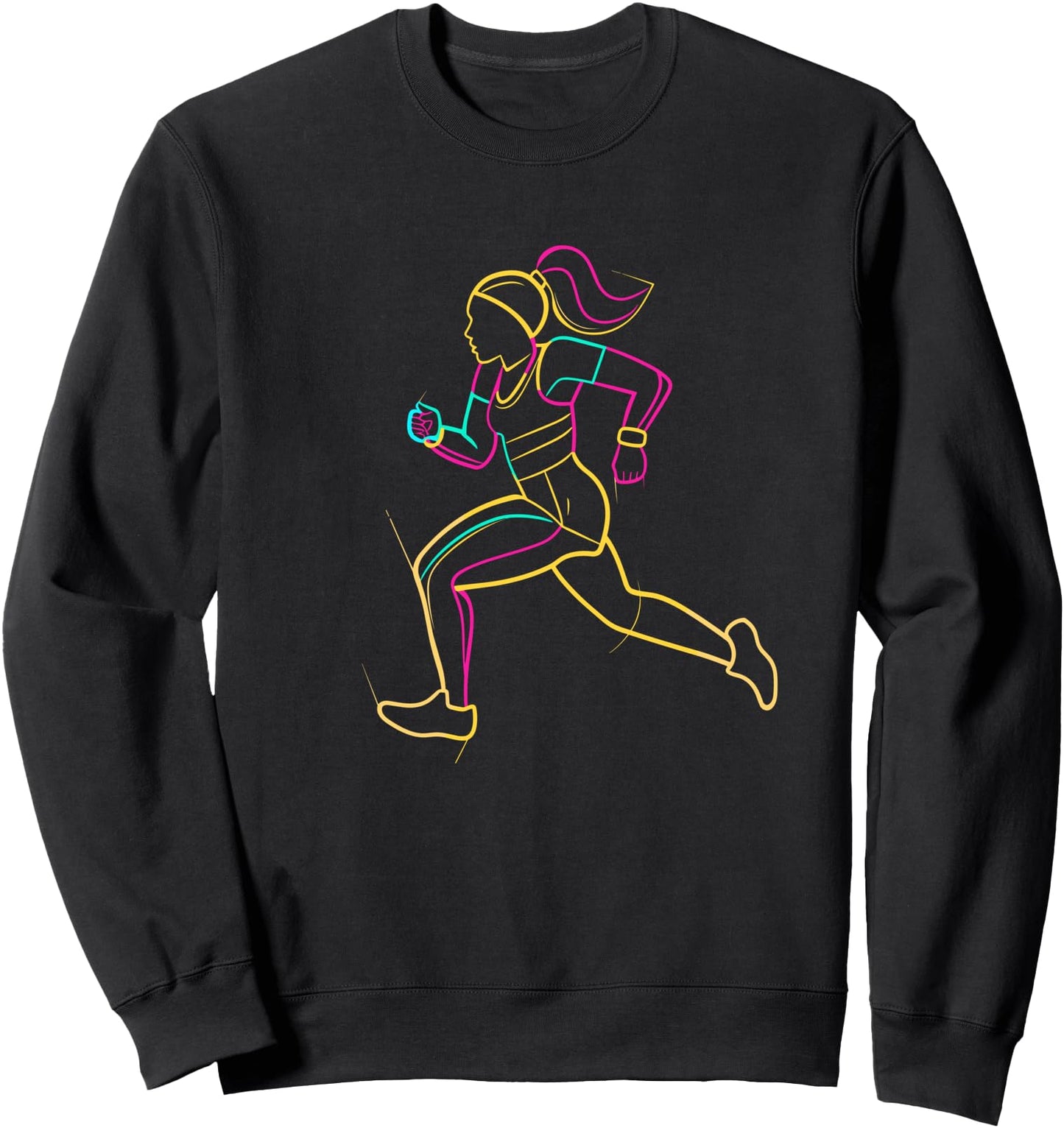 Runner Girl 80s Look Triathlete Sprinting Sweatshirt