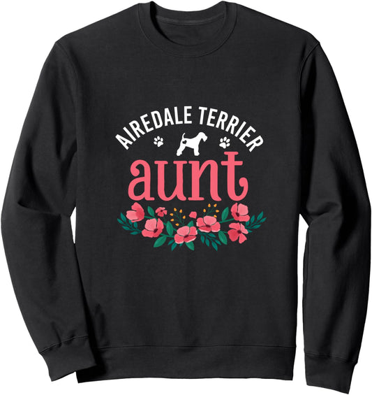Airedale Aunt Gifts Womens Airedale Dog Lover Christmas Mom Sweatshirt