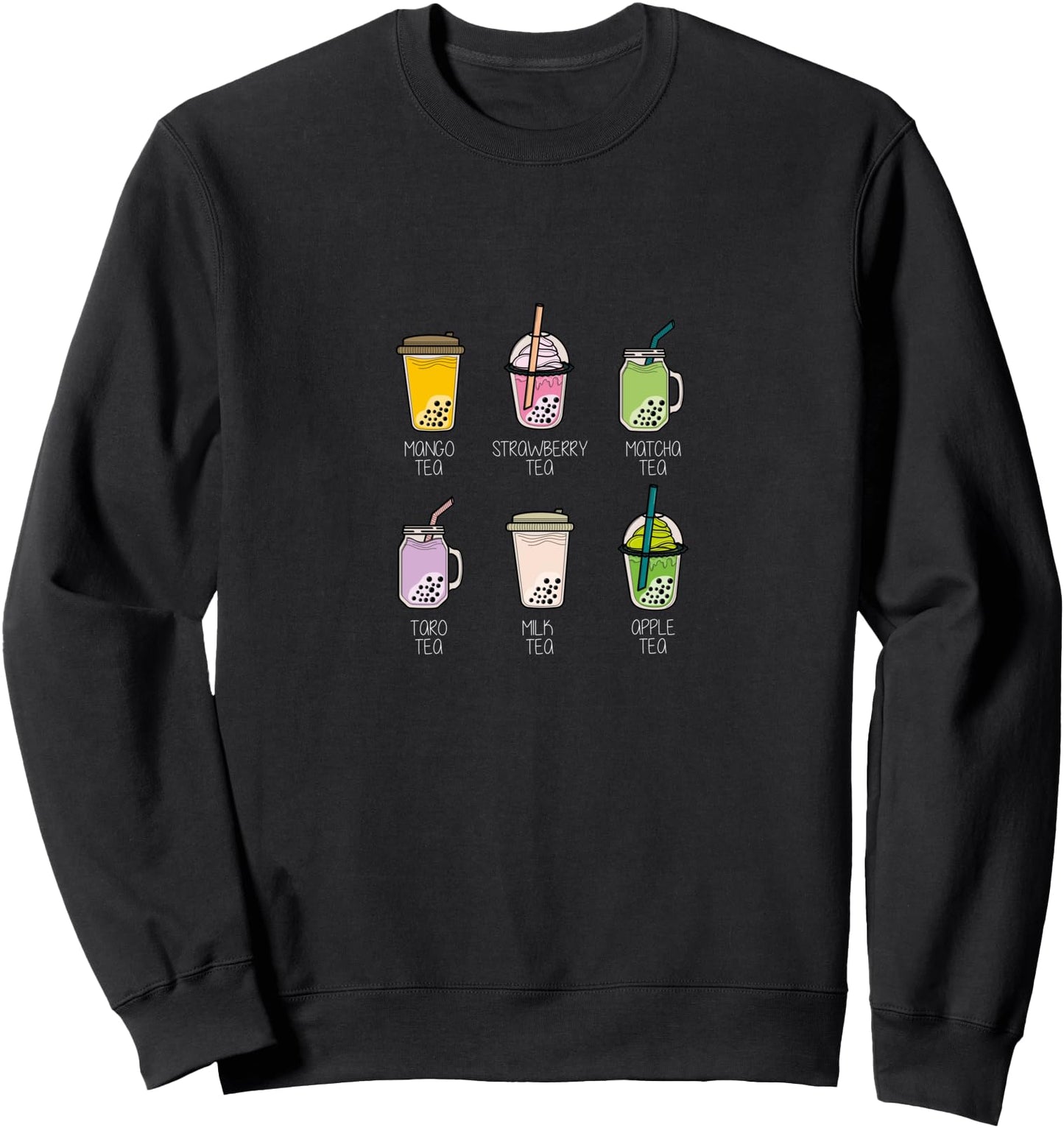 Boba Tea Flavors, Japanese Kawaii Anime Bubble Tea Sweatshirt