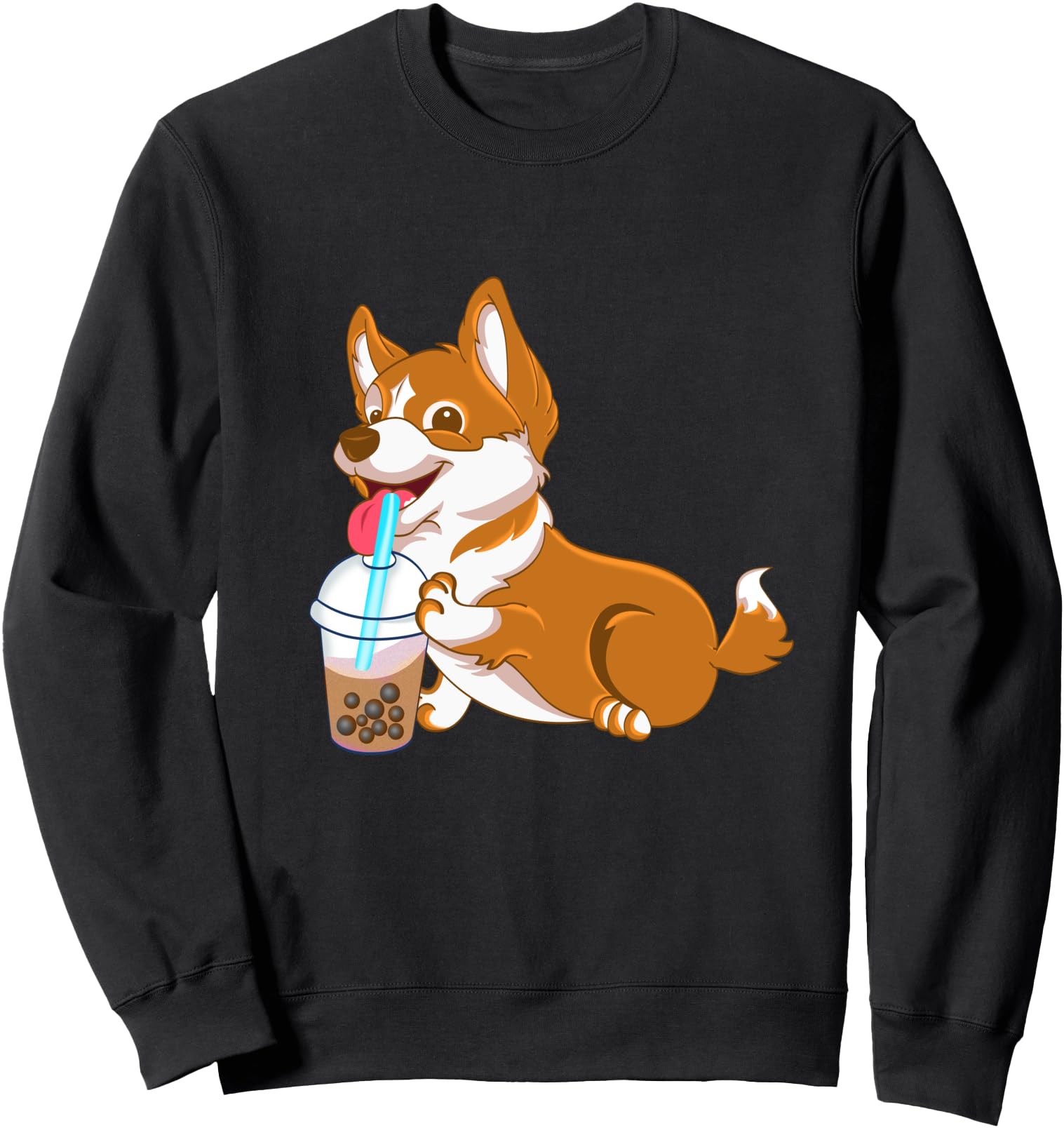 Boba Tea Corgi Dog Lover Kawaii Japanese Anime Sweatshirt