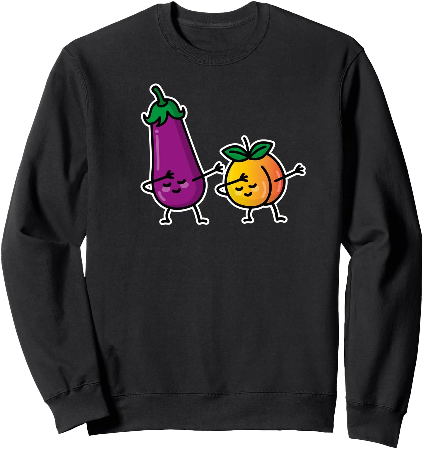 Dabbing eggplant peach adult sexting couples Japanese Kawaii Sweatshirt