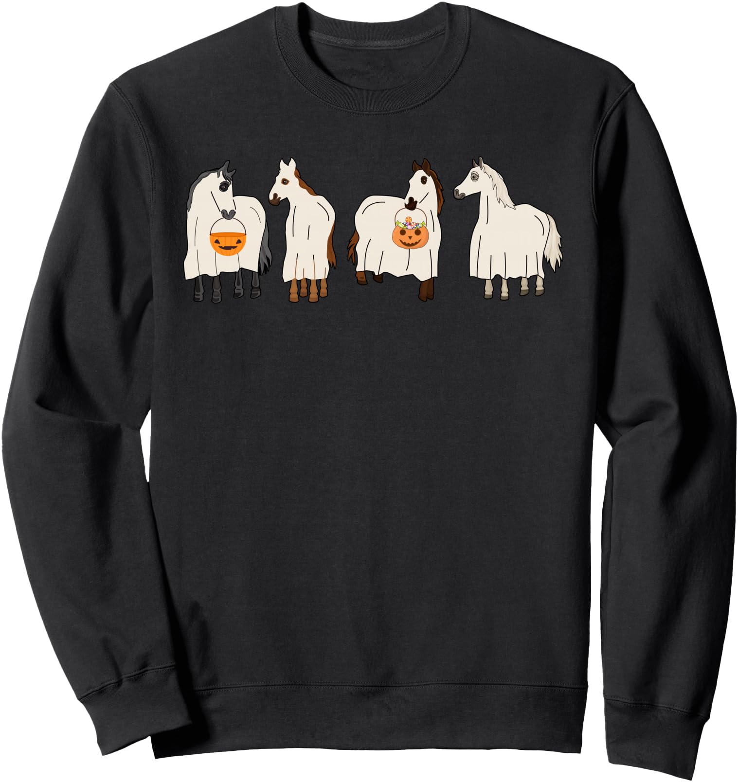 Halloween Ghost Horses Spooky Season Funny Horse Sweatshirt
