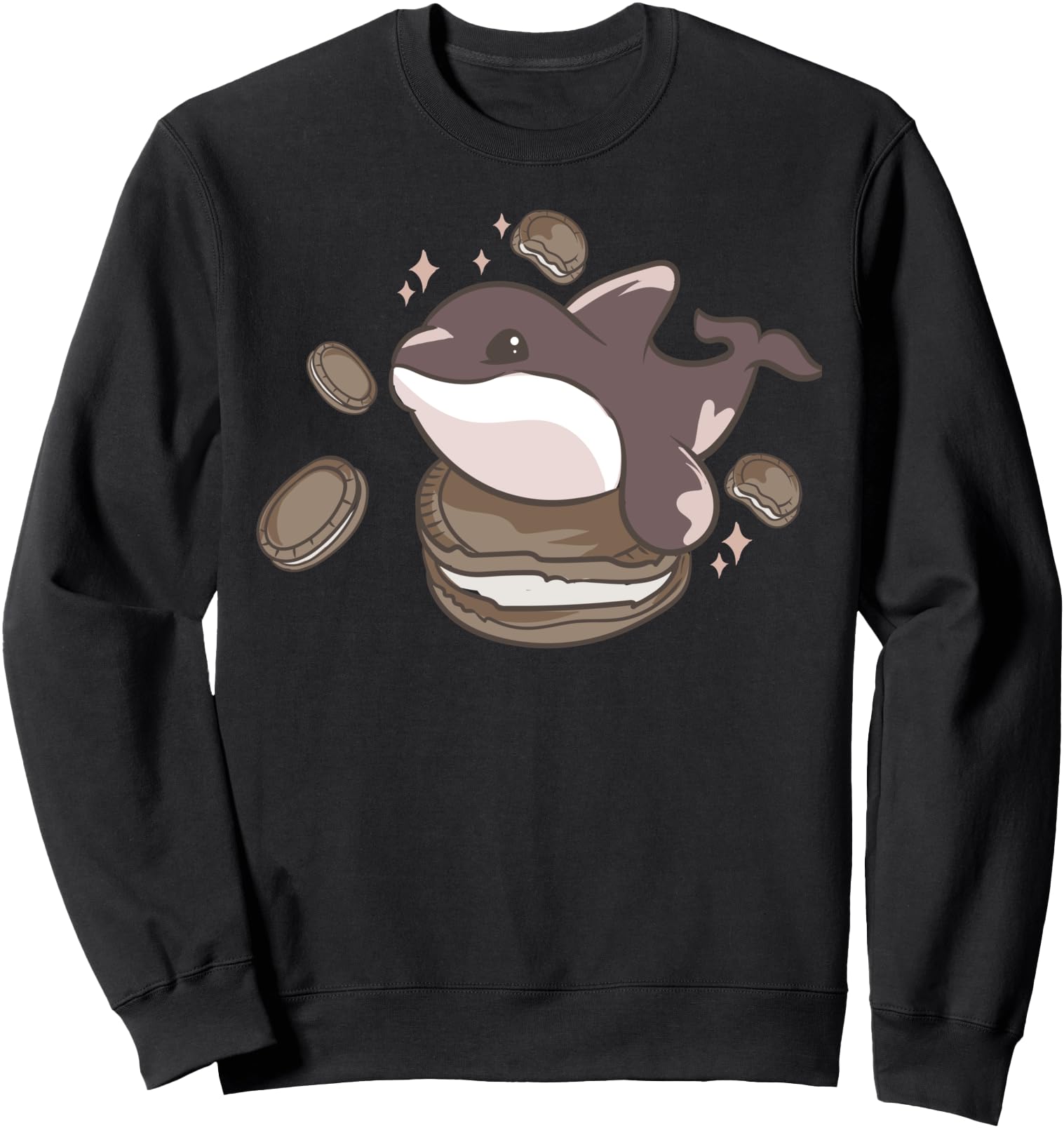 Cute Kawaii Anime Chocolate Cookie Whale Aesthetic Japanese Sweatshirt