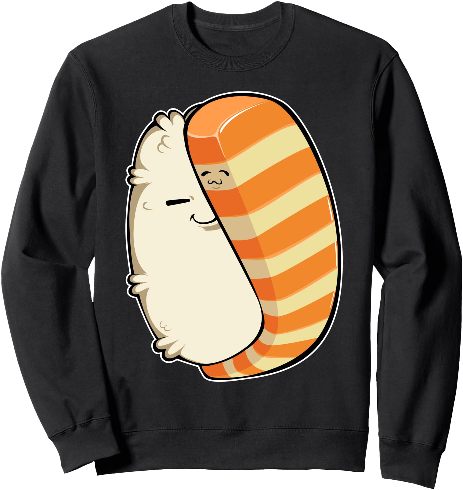 Cute Sushi Hug Salmon Maki Anime Figure Japanese Manga Fan Sweatshirt