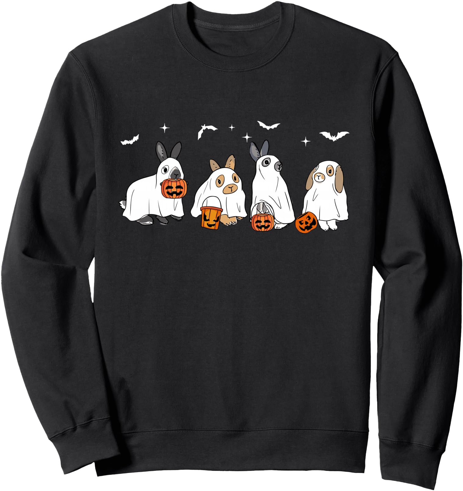 Cute Bunny Ghost Halloween Bunny Lover Farmer Halloween Sweatshirt
