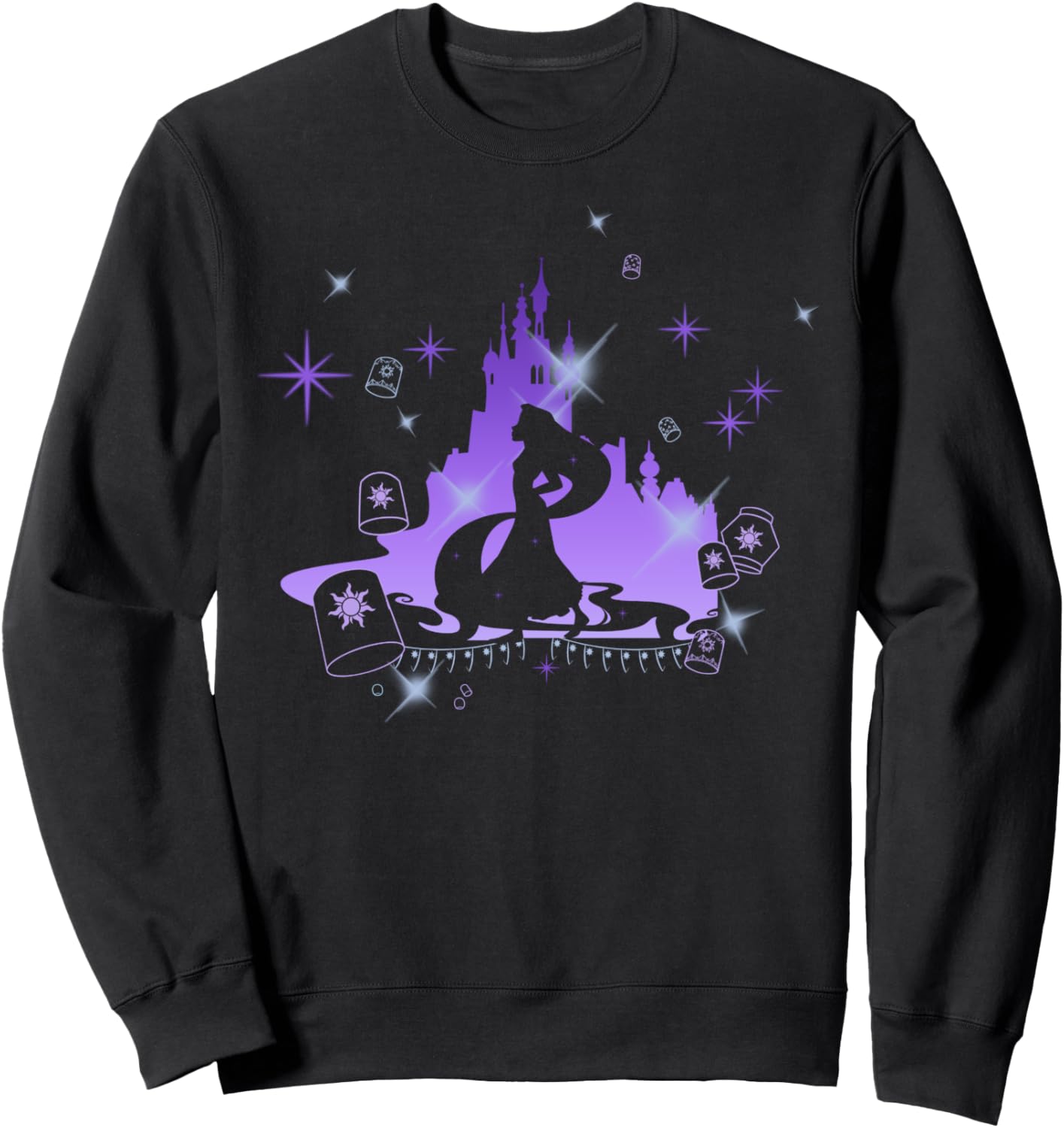 Disney Tangled Rapunzel Silhouette Portrait Graphic Fleece Sweatshirt