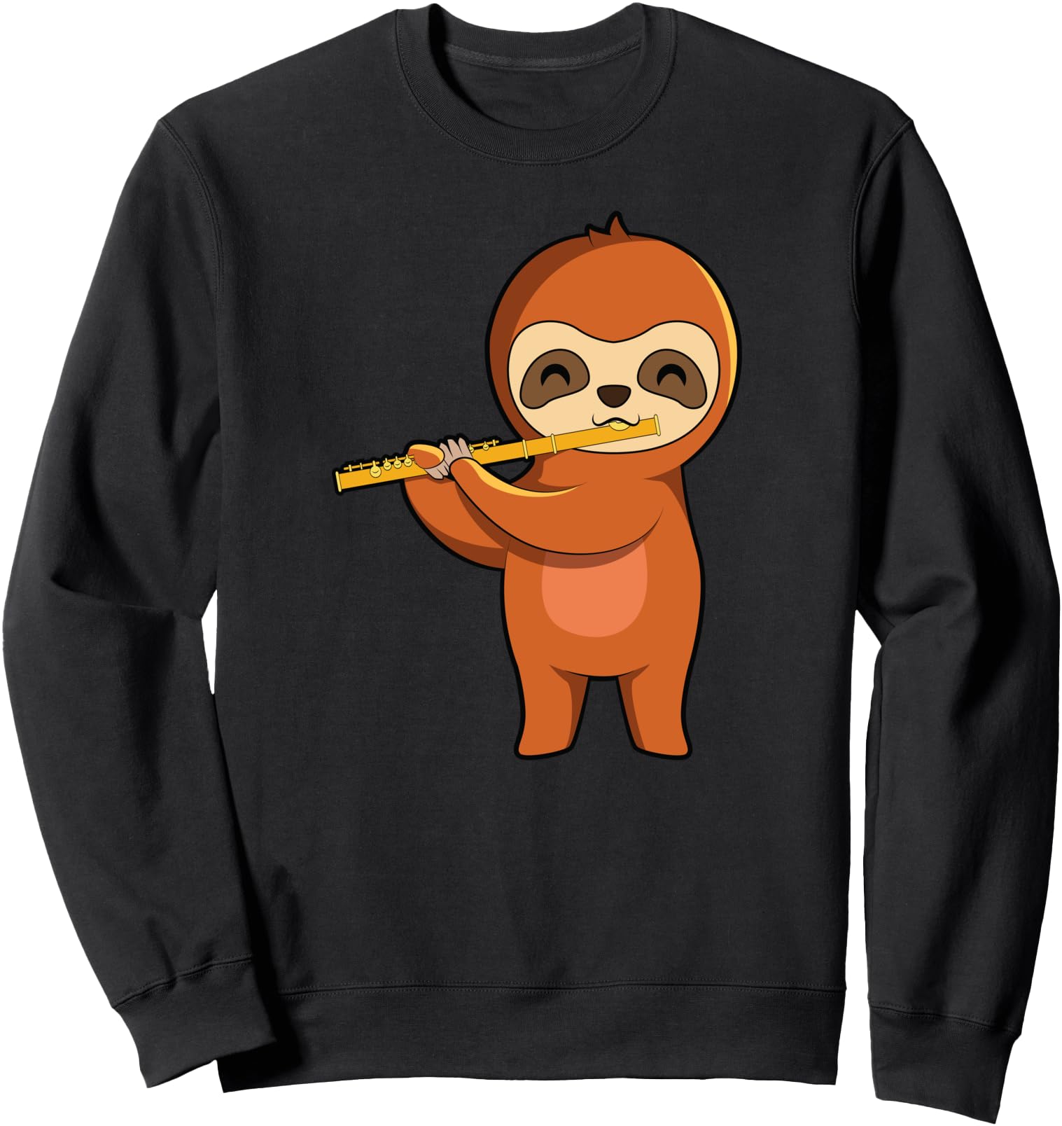 Cute Sloth Playing Flute Kawaii Anime Japanese Sweatshirt