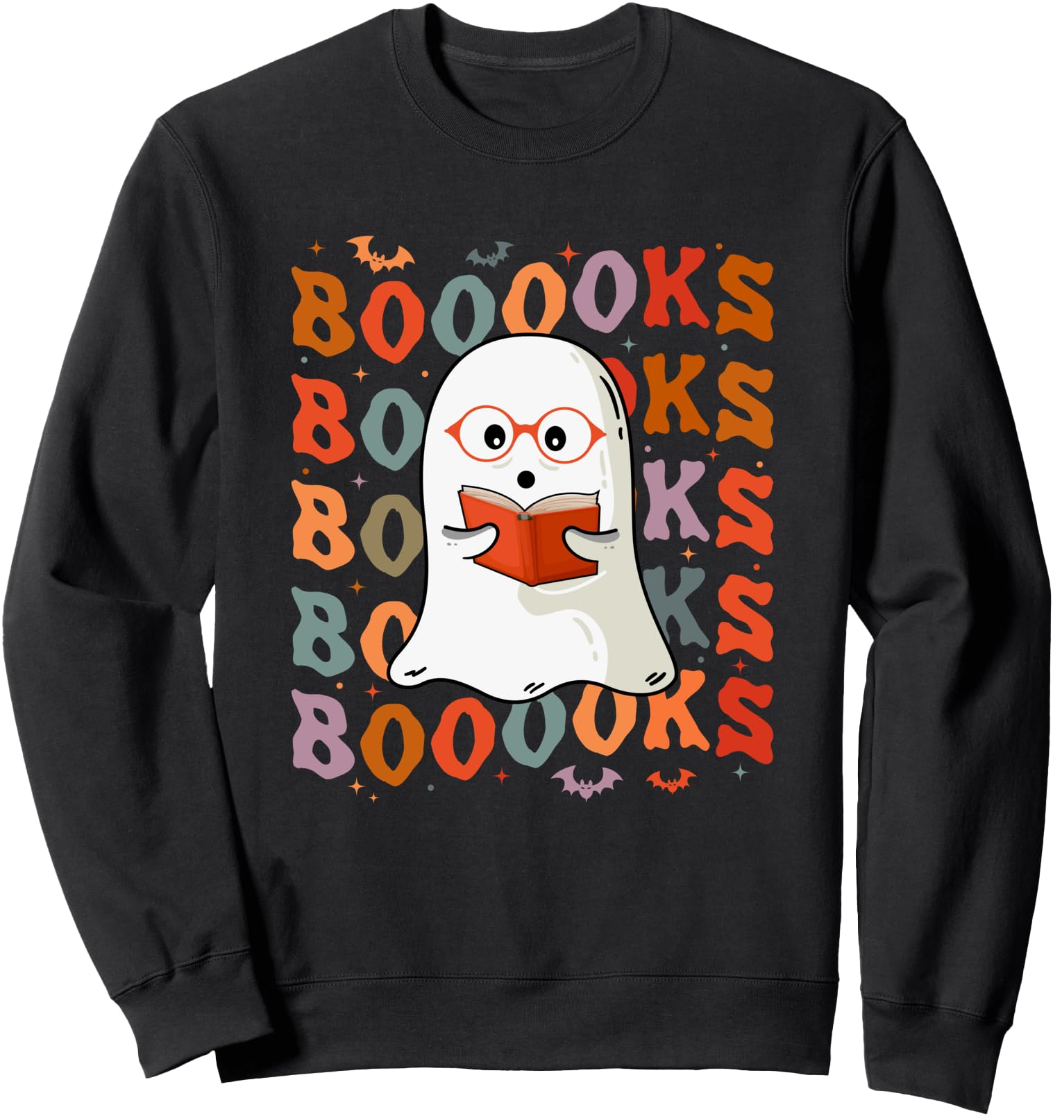 Halloween Ghost Reading Books Teacher Librarian Halloween Sweatshirt