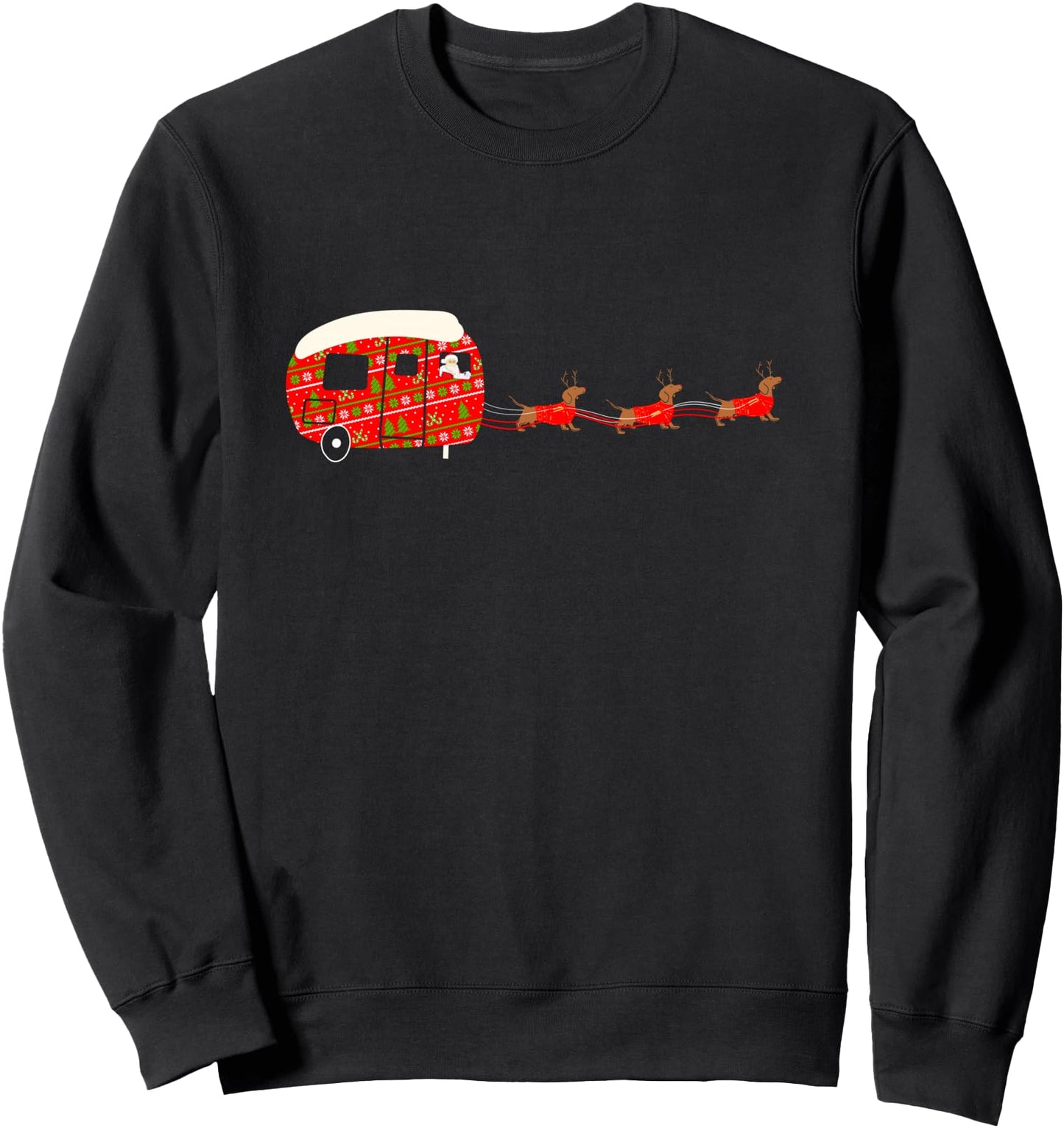 Reindeer Camper Camping Dachshund Christmas X-Mas Lover Sweatshirt