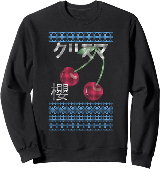 Cherry Vaporwave Japan Ugly Christmas Sweater Japanese Sweatshirt