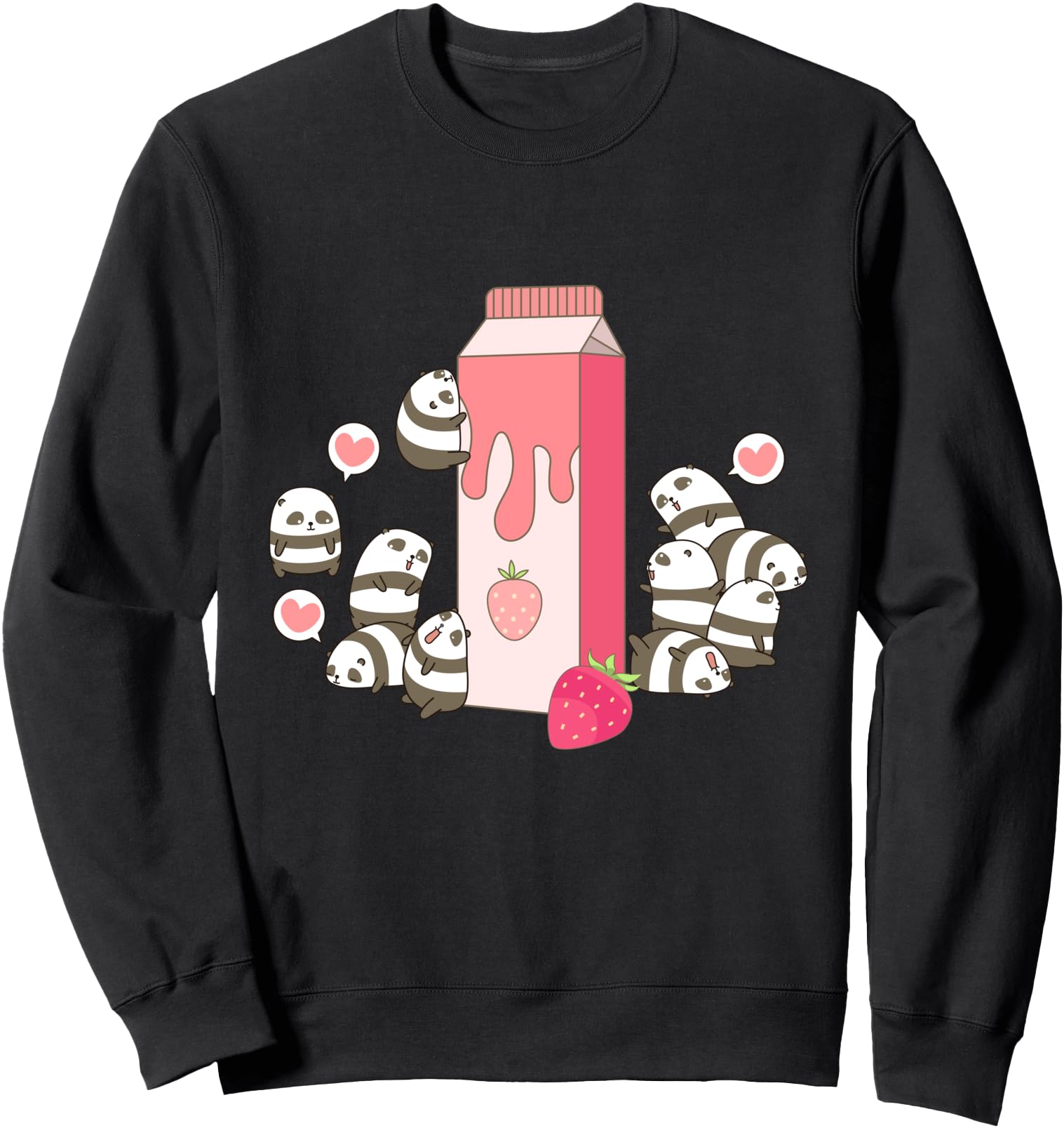 Panda Strawberry Milk Kawaii Japanese Lover Otaku Anime Sweatshirt