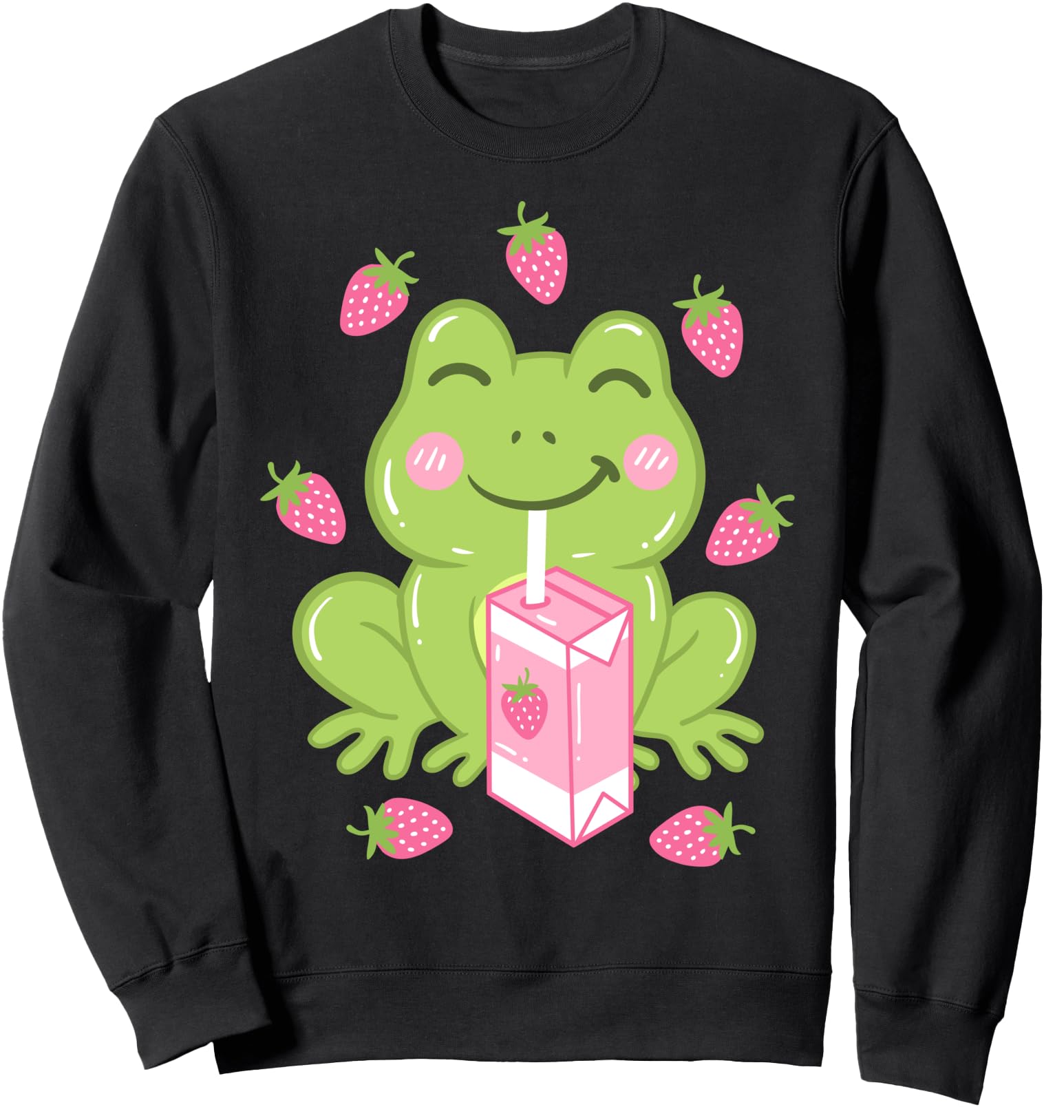 Strawberry Milk Frog Japanese Kawaii Sweatshirt