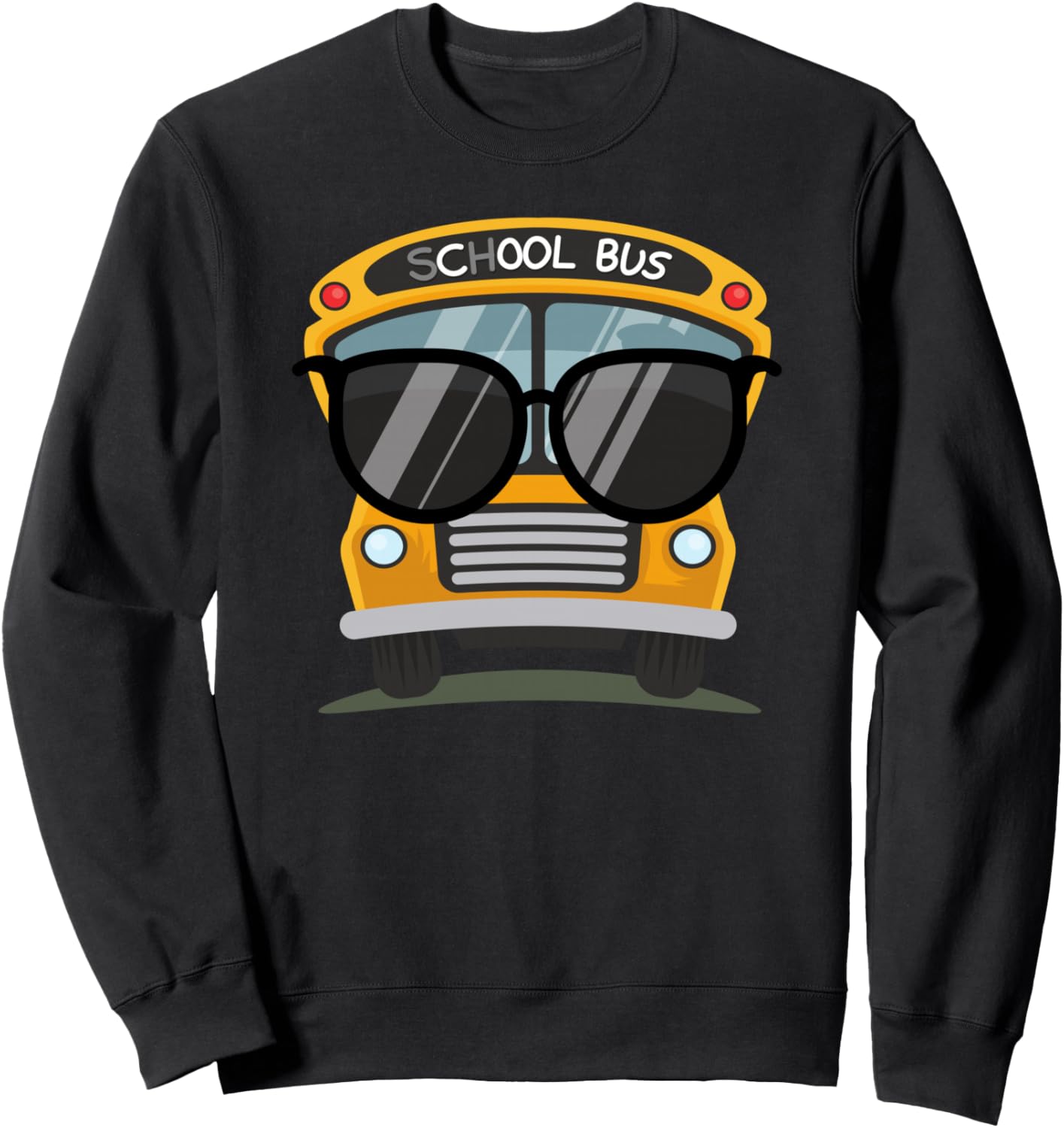 Cool Bus with Sunglasses, School Bus Party Sweatshirt