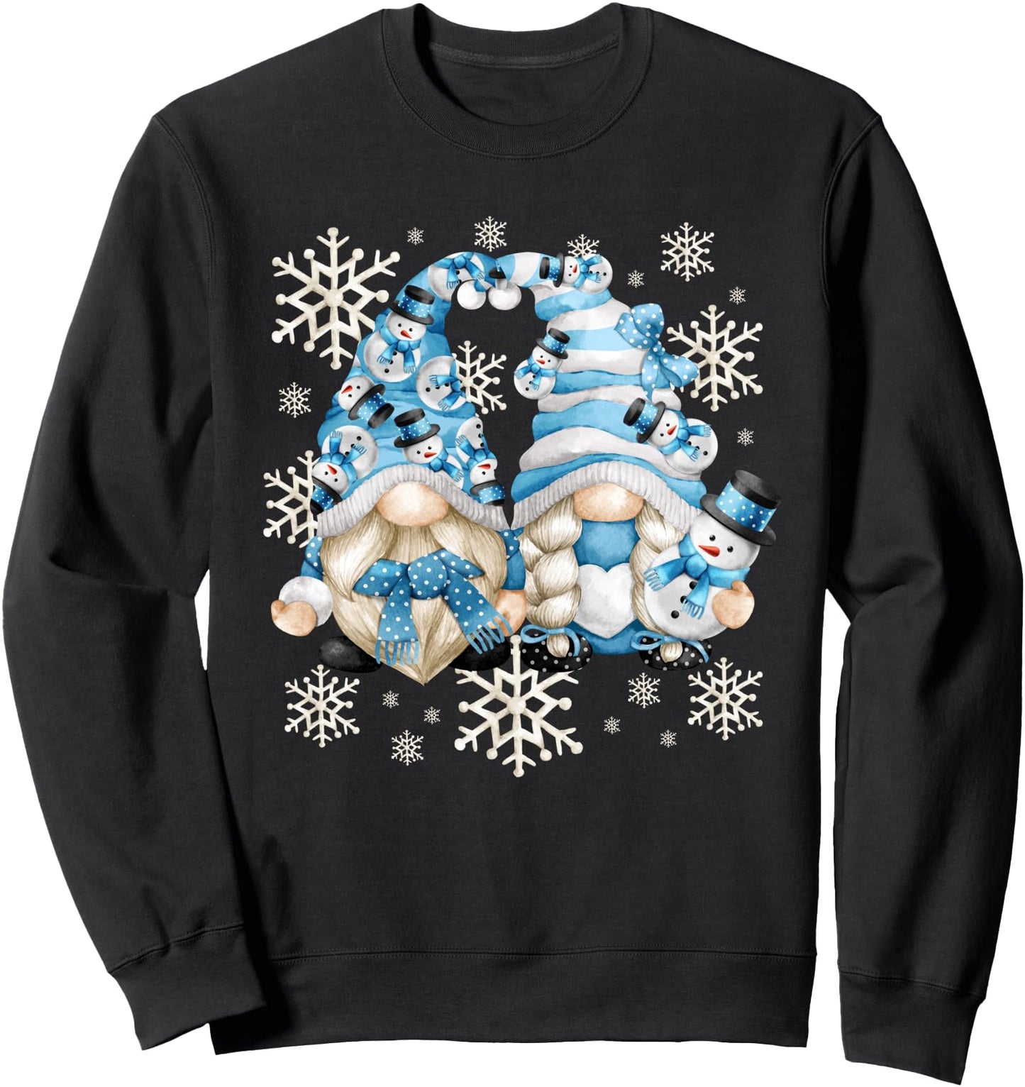Funny Snowman Gnomies With Snowflake Decor Cute Winter Gnome Sweatshirt