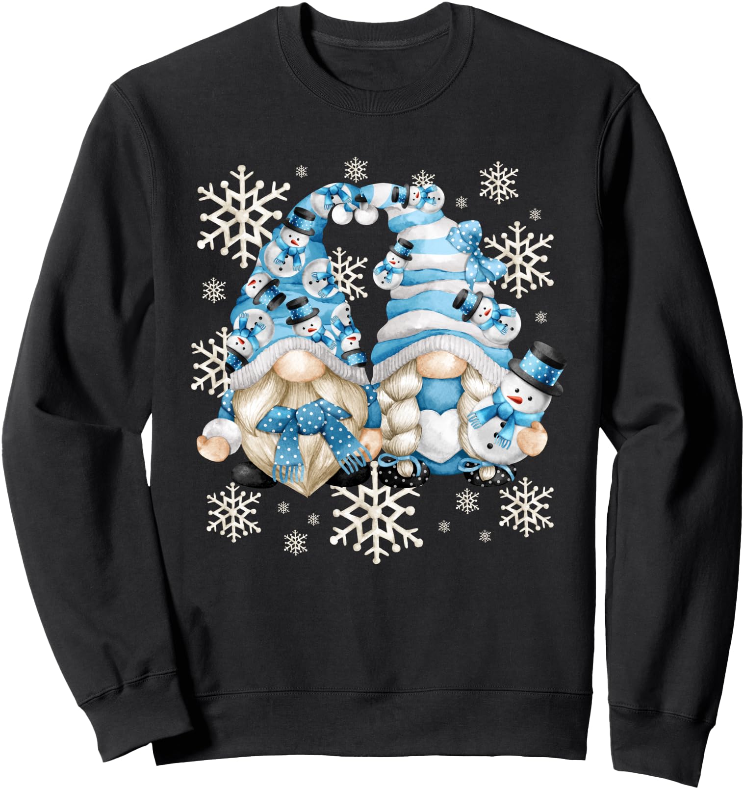 Funny Snowman Gnomies With Snowflake Decor Cute Winter Gnome Sweatshirt