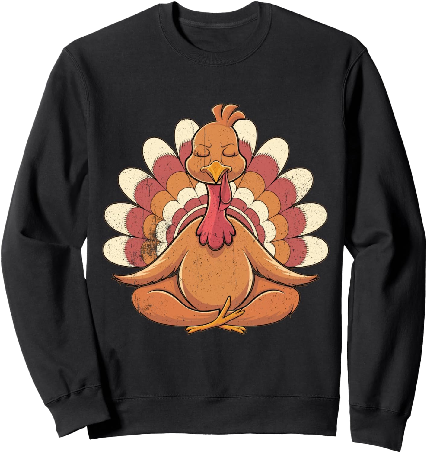 Turkey Yoga Thanksgiving Day Funny Meditating Namaste Fall Sweatshirt