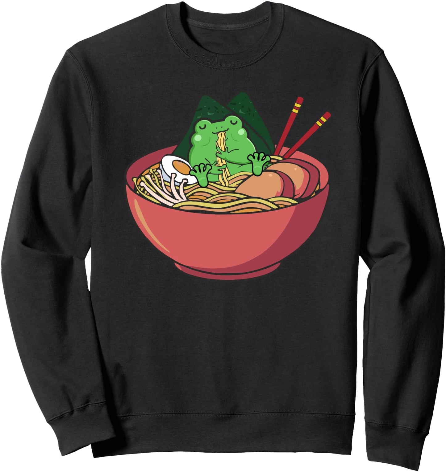 Cute Frog Eating Ramen Japanese Noodles Lover Funny Sweatshirt